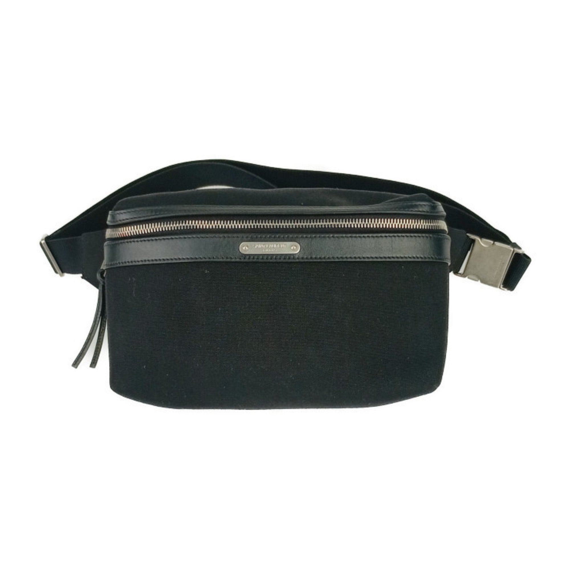 Yves Saint Laurent Black Canvas Leather Fanny Pack (Pre-Owned)