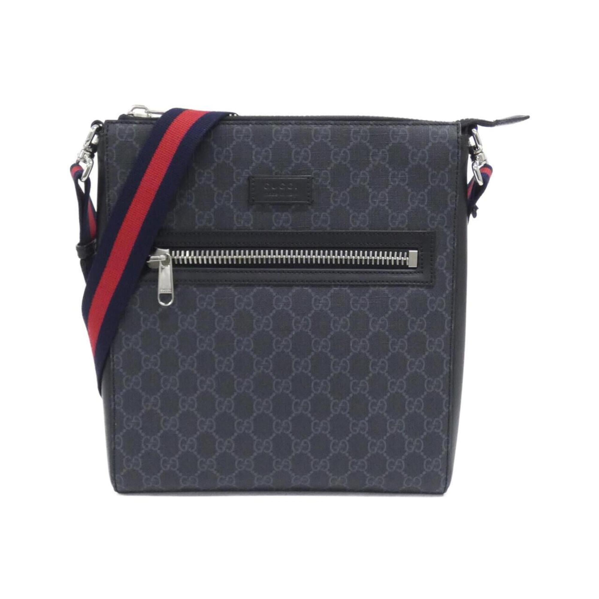 Gucci Black Gray Gg Supreme Shoulder Bag (Pre-Owned)