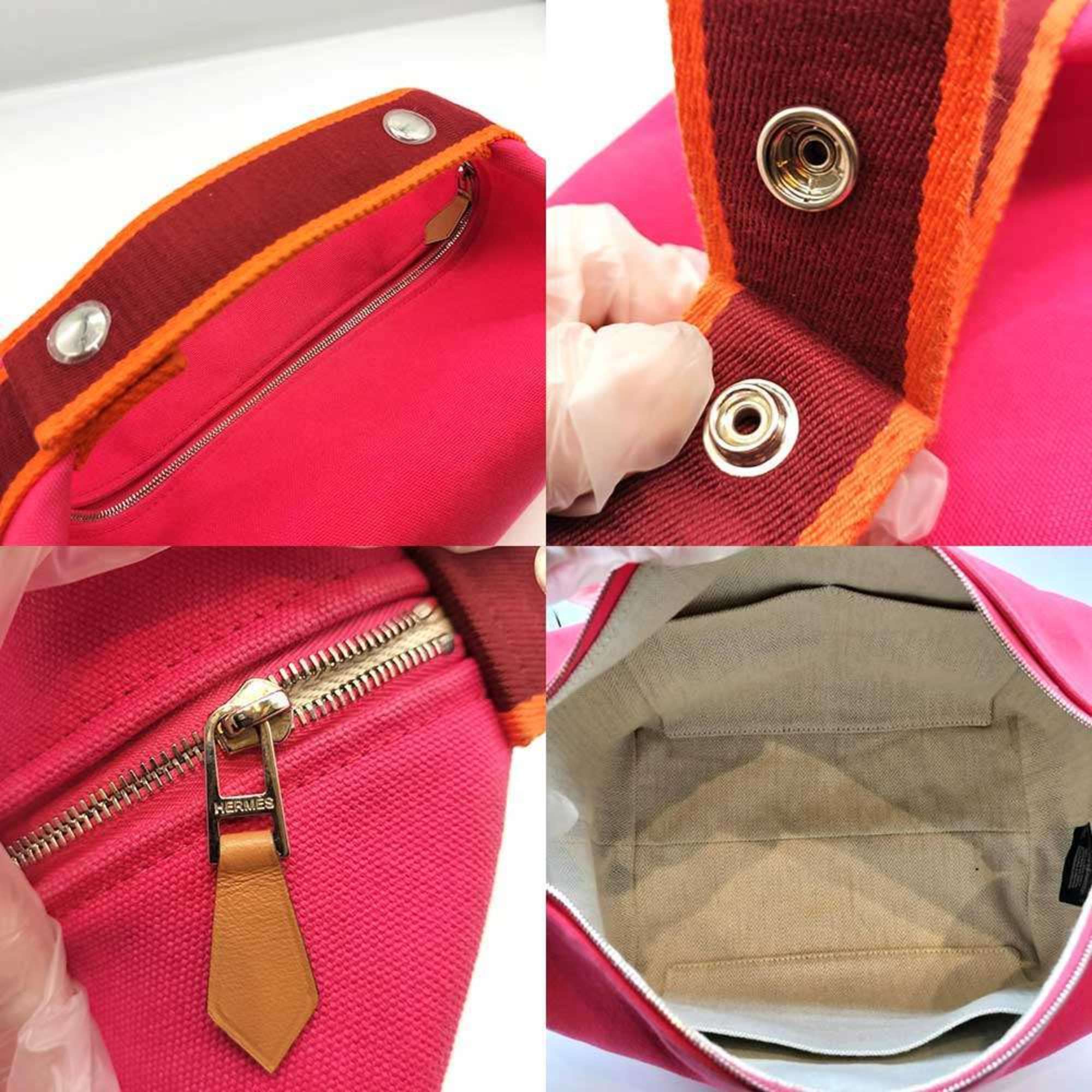 Hermes Pink Canvas Handbag (Pre-Owned)