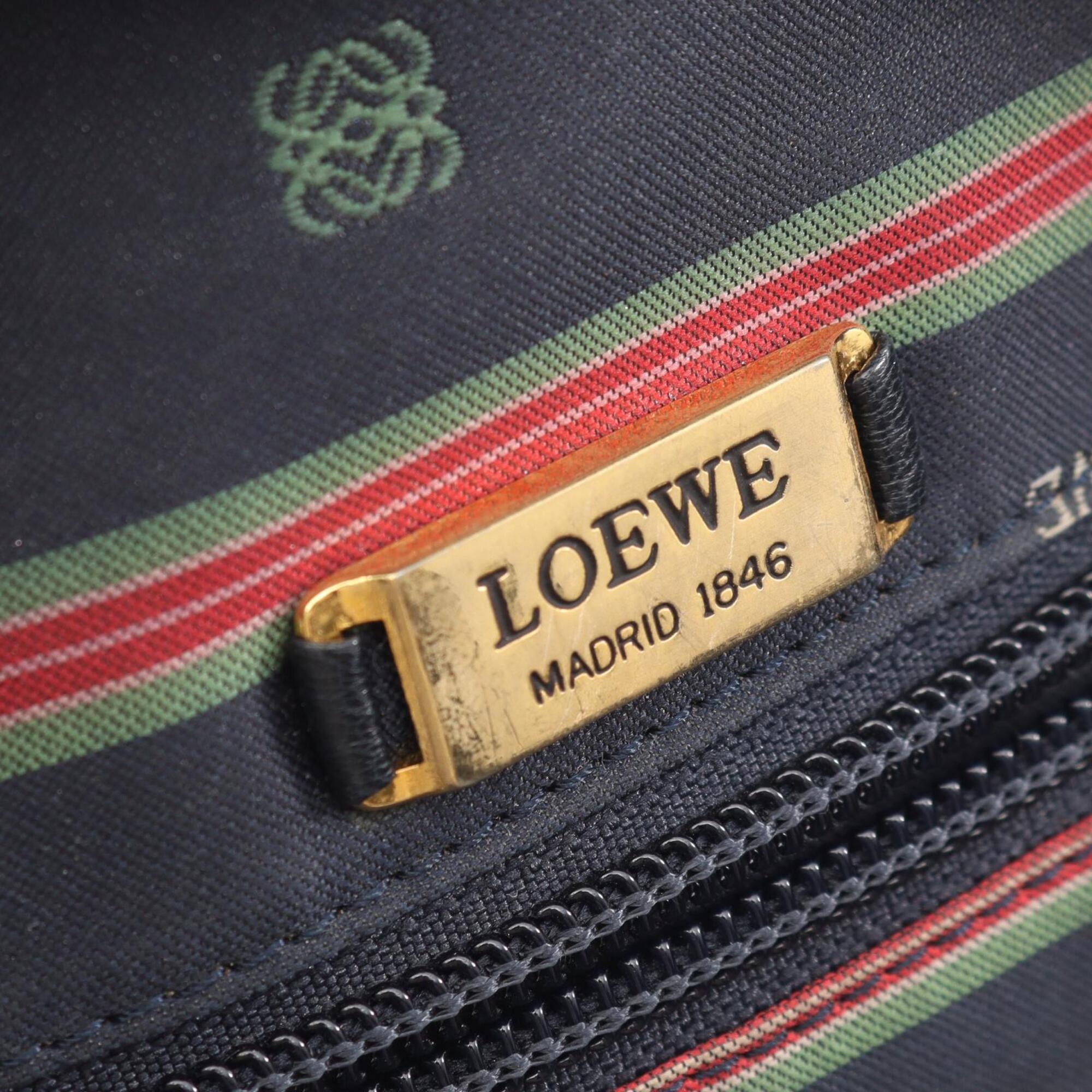 Loewe Navy Leather Handbag Shoulder Bag (Pre-Owned)
