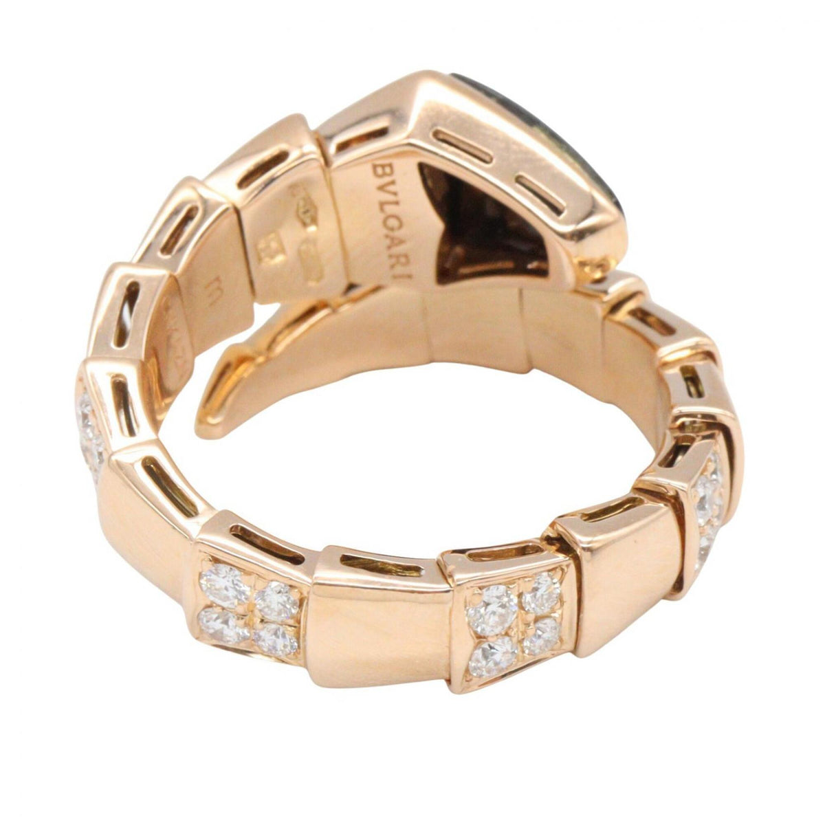 Bvlgari Gold Black Clear Pink Gold (18K) Band Ring (Pre-Owned)