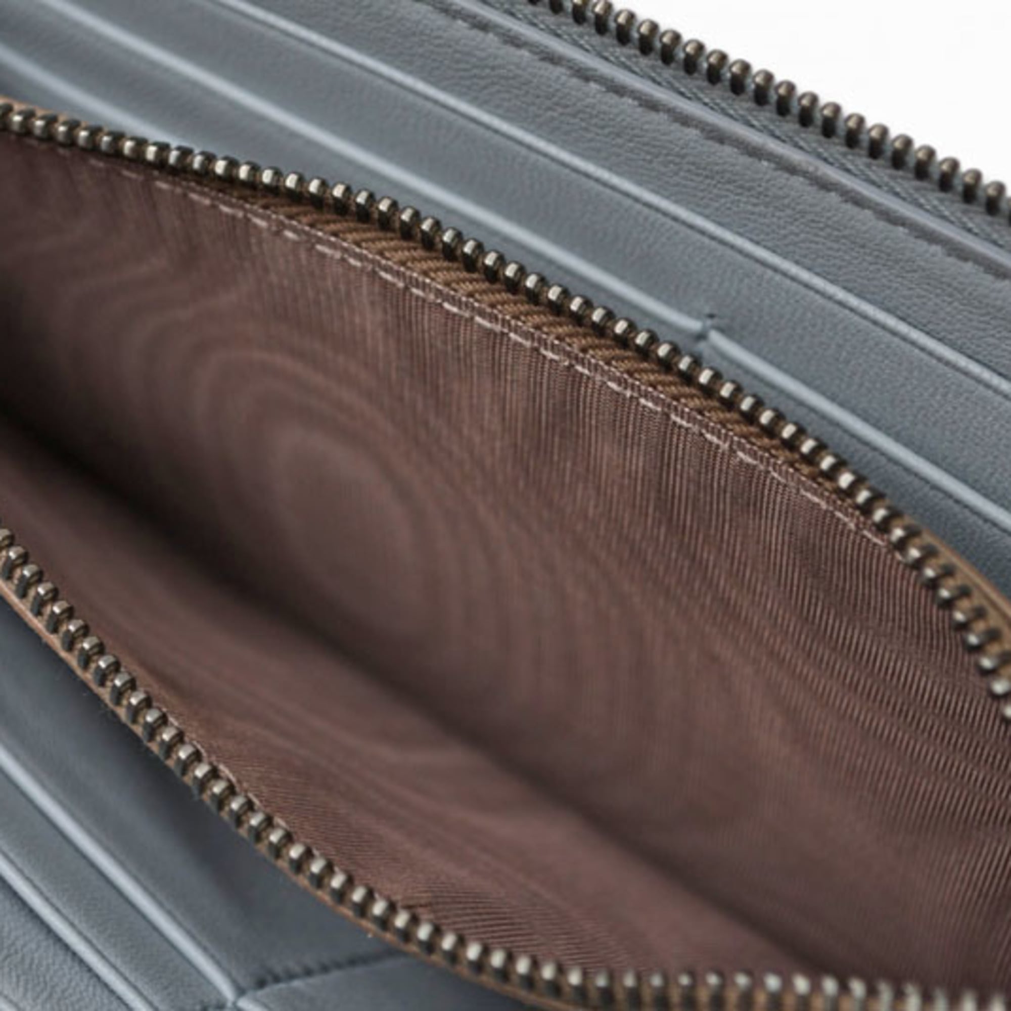 Bottega Veneta Intrecciato Blue Long Wallet (Bi-Fold) (Pre-Owned)