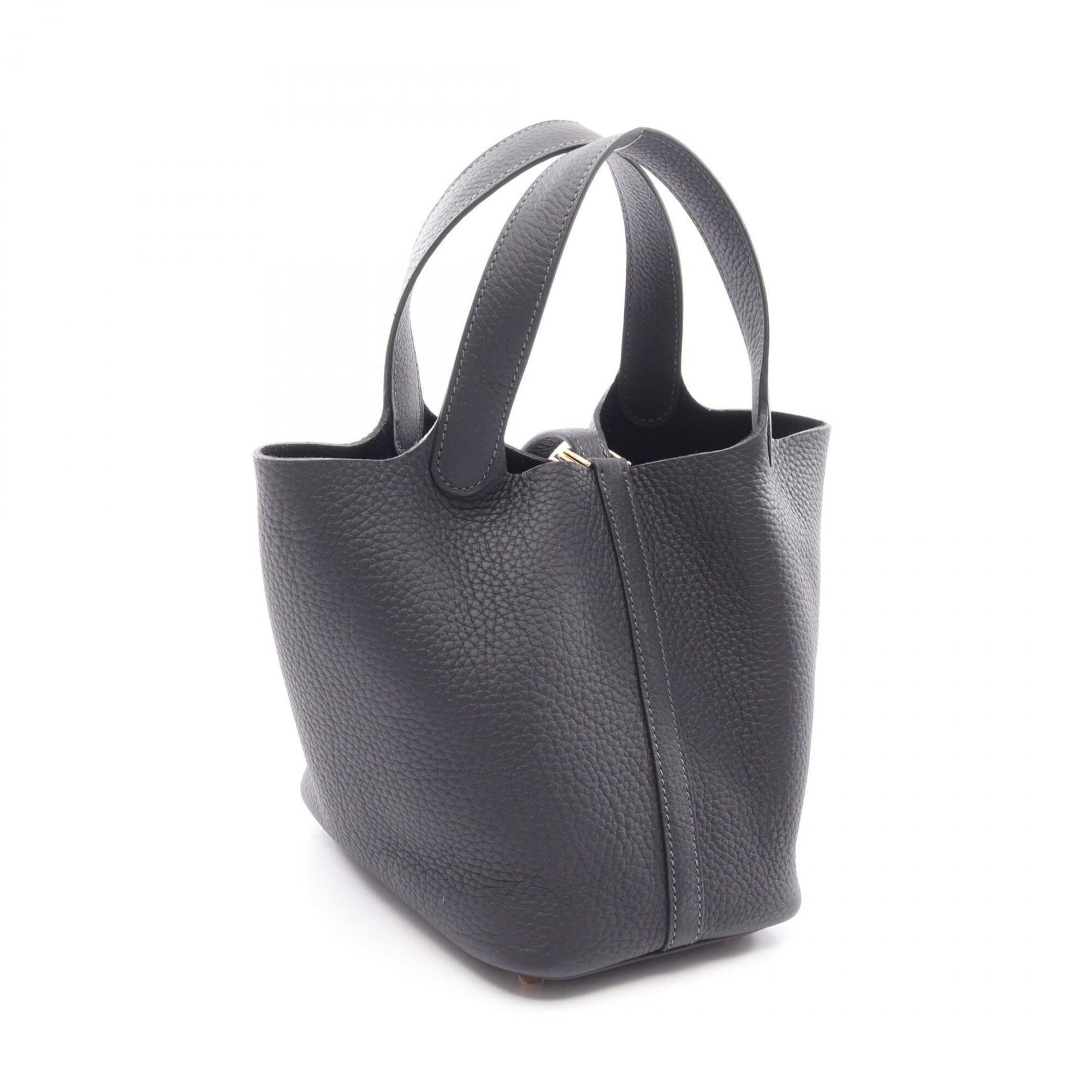 Hermes Navy Taurillon Clemence Leather Handbag (Pre-Owned)