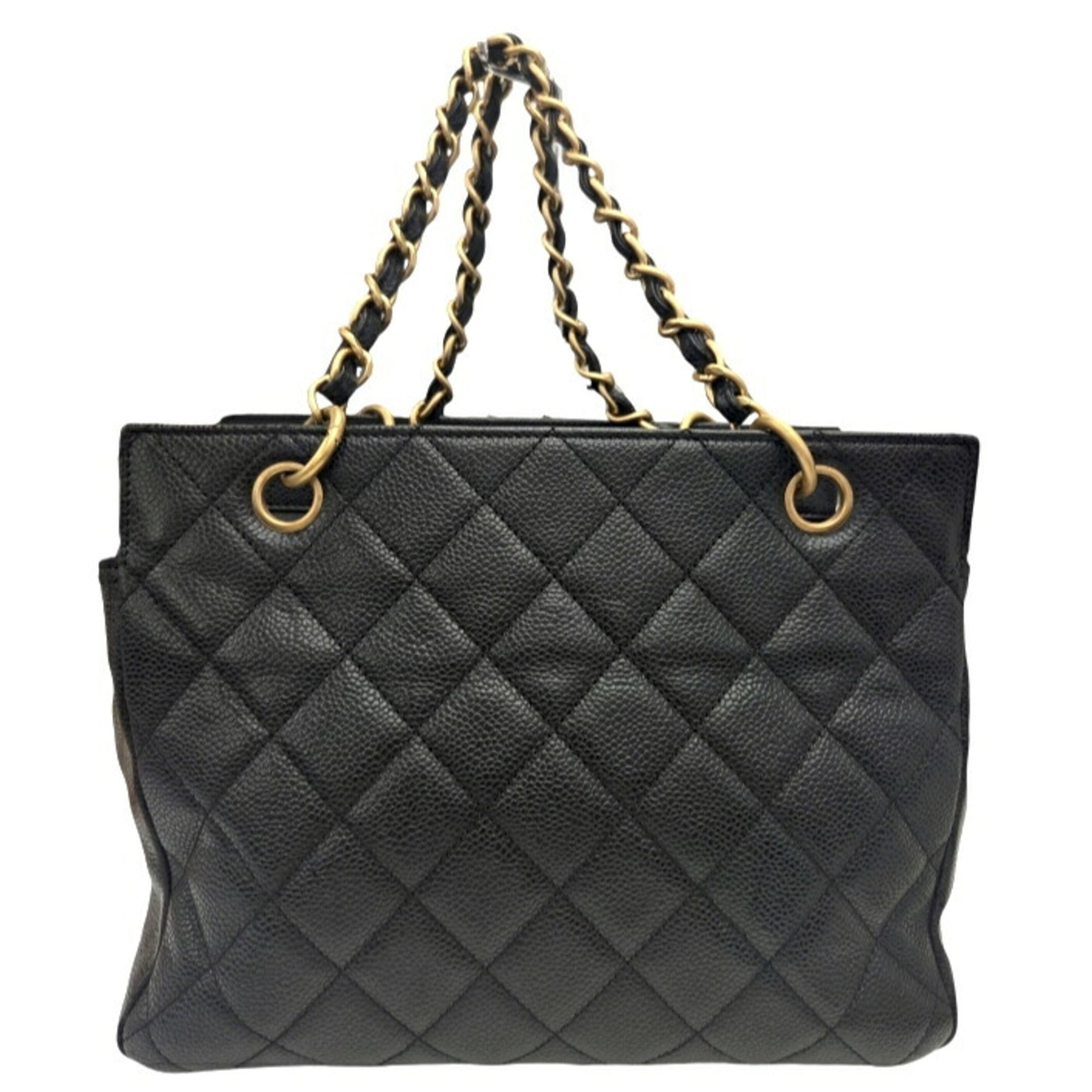 Chanel Black Grained Calfskin Tote Bag (Pre-Owned)
