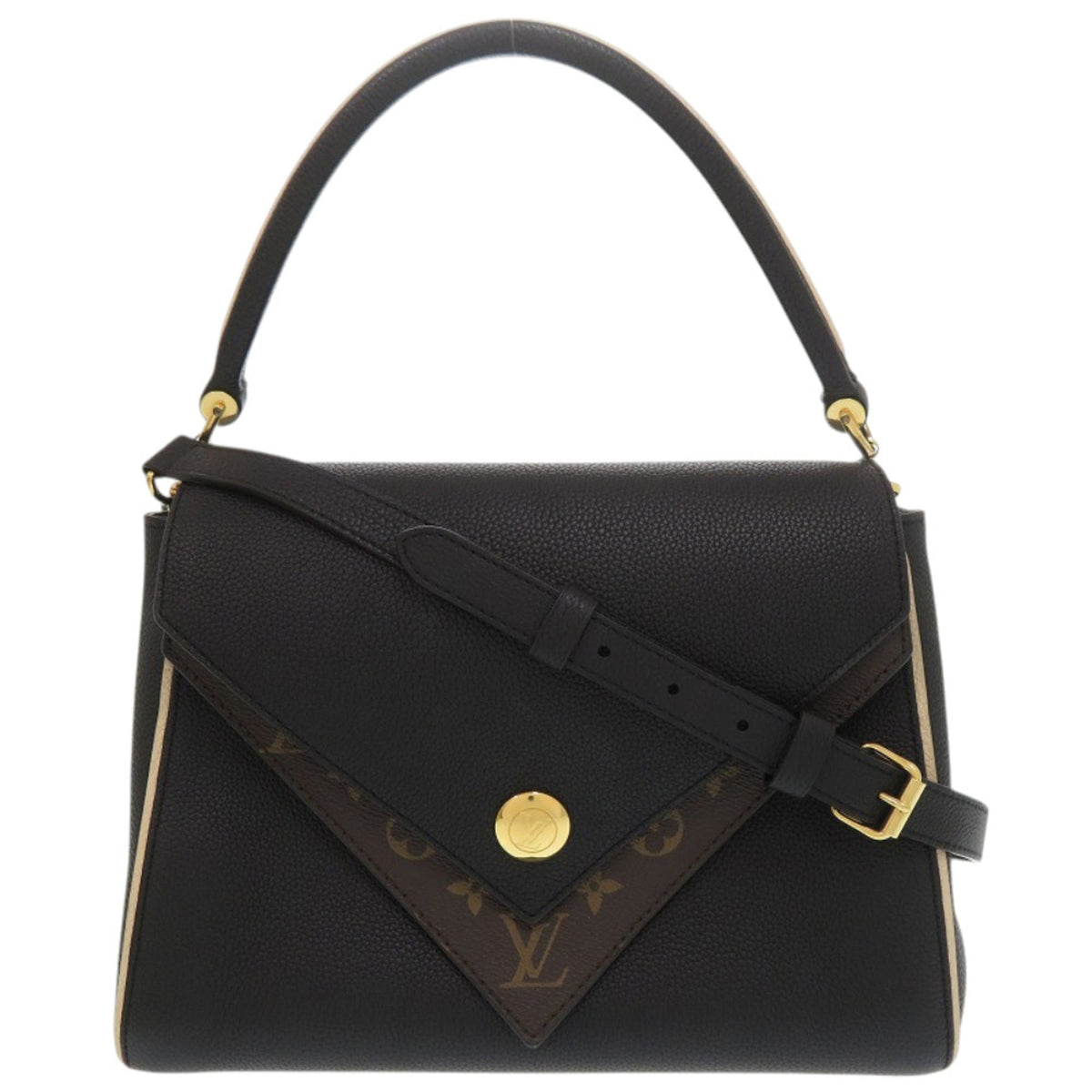 Louis Vuitton Brown Noir Leather Monogram Handbag Shoulder Bag (Pre-Owned)