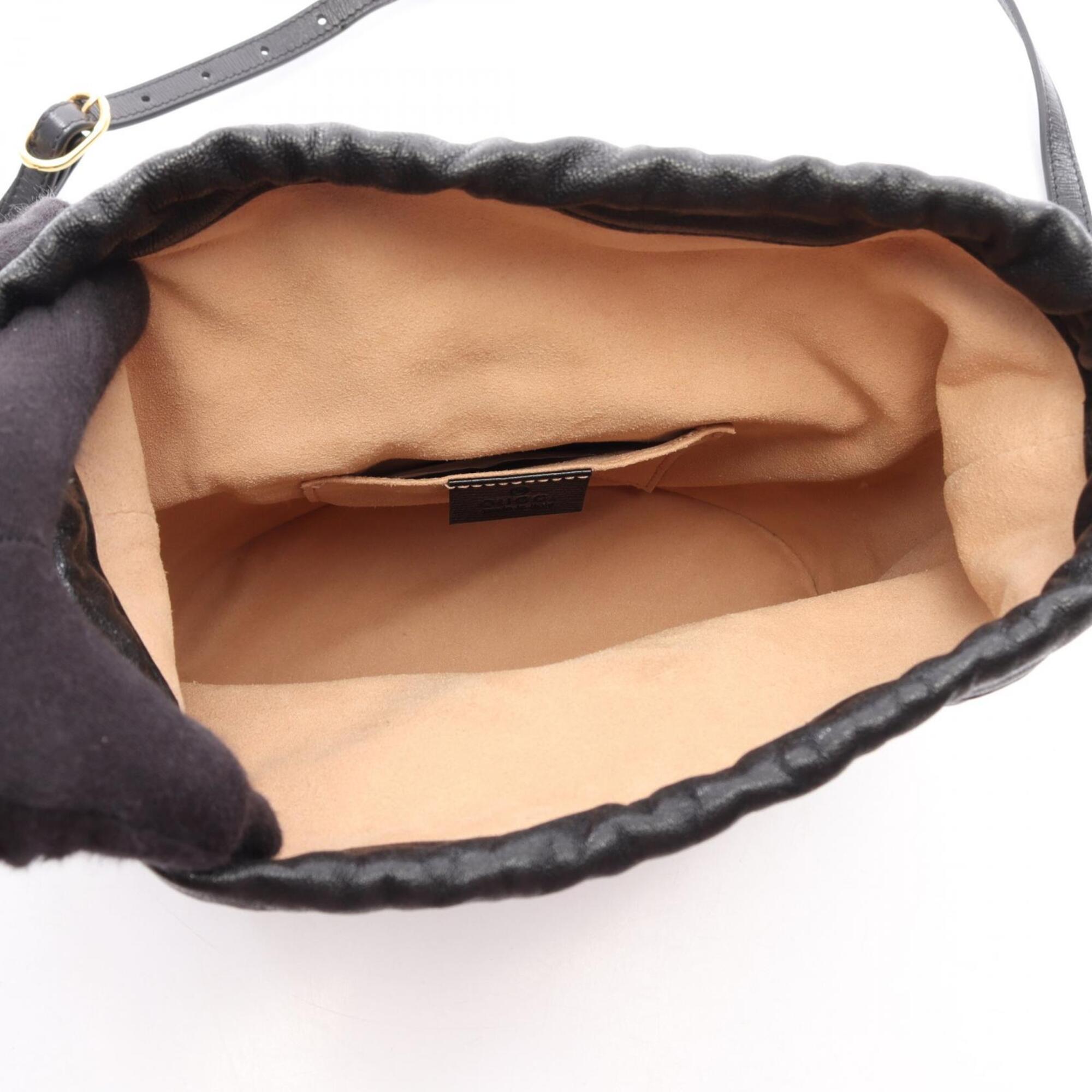 Gucci Black Leather Handbag Shoulder Bag (Pre-Owned)