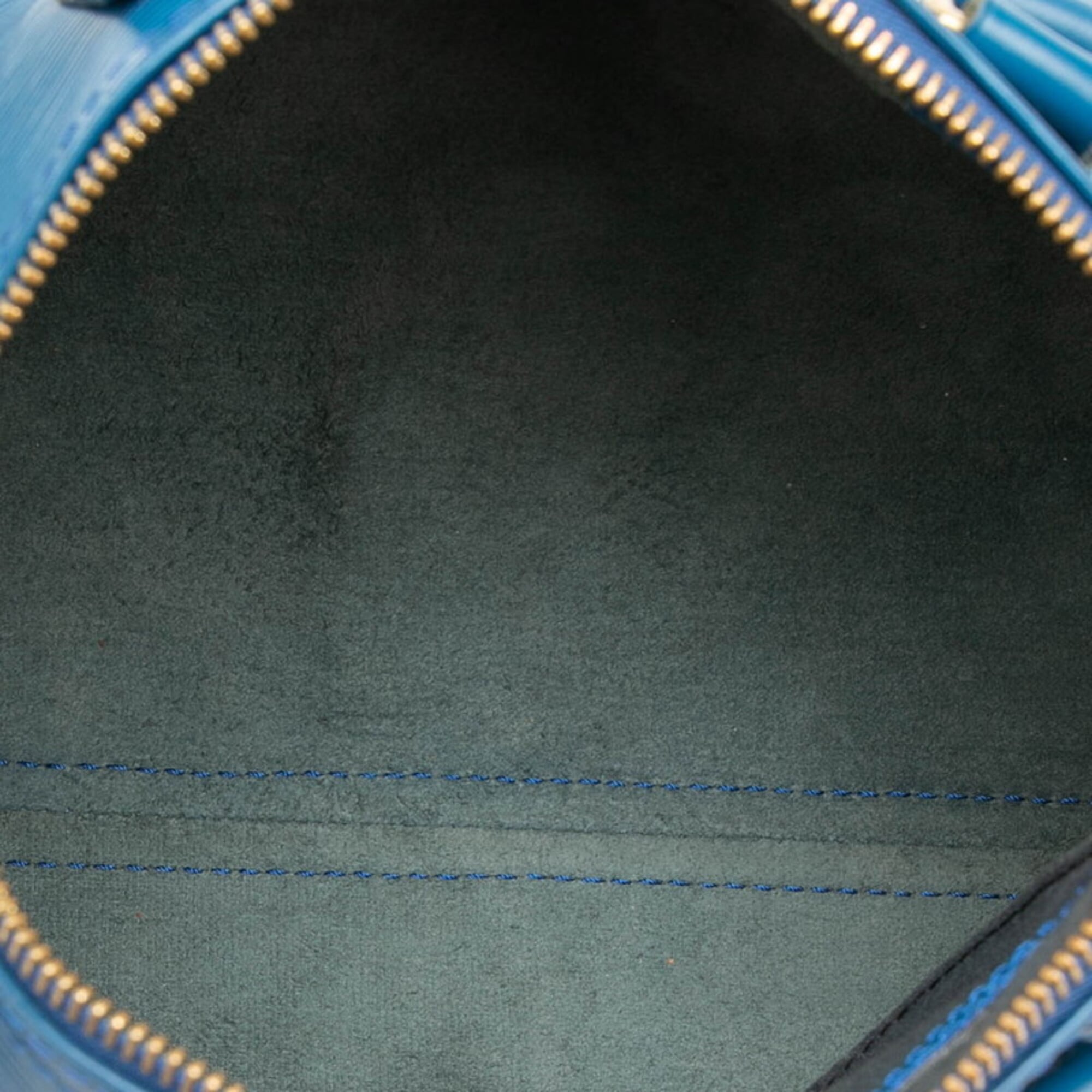 Louis Vuitton Epi Toledo Blue Leather Boston Bag Handbag (Pre-Owned)