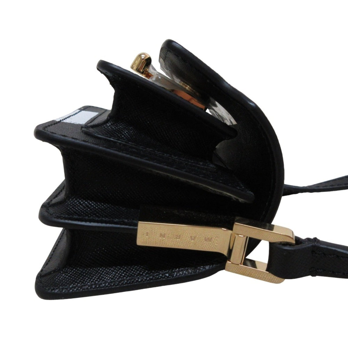 Marni Black White Leather Pochette Shoulder Bag (Pre-Owned)