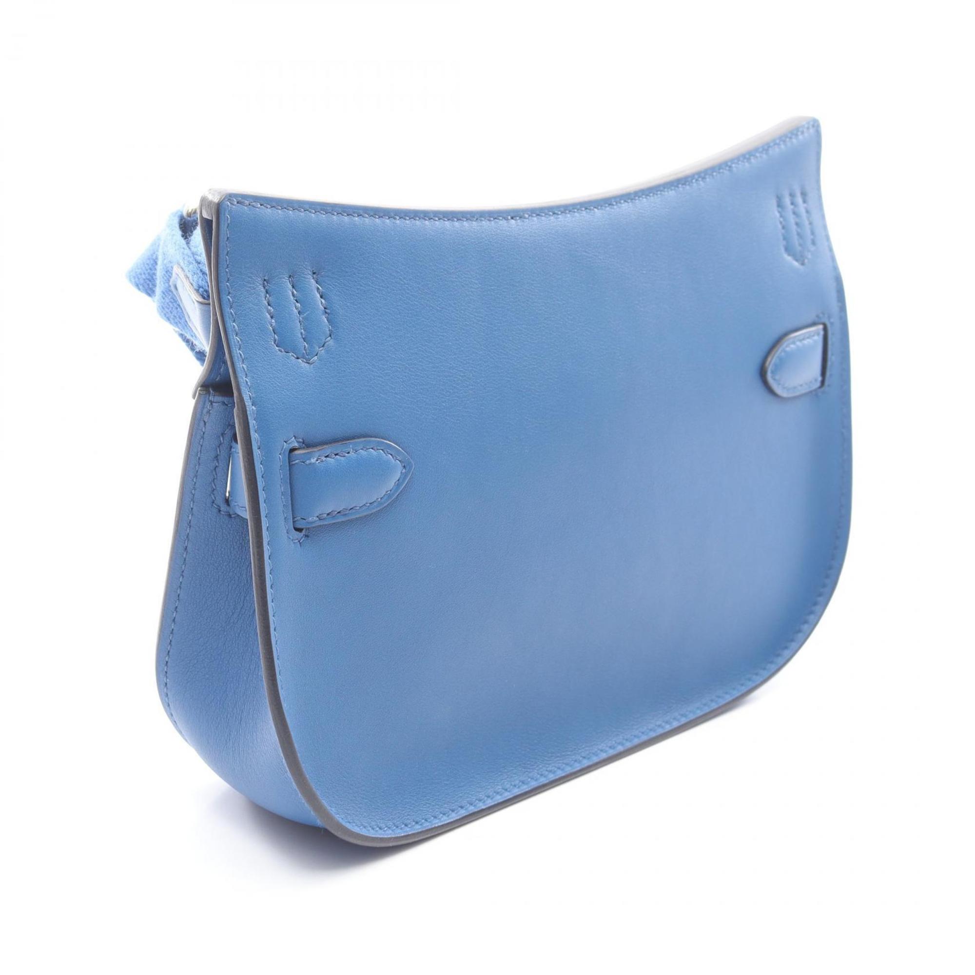 Hermes Blue Swift Leather Handbag Shoulder Bag (Pre-Owned)