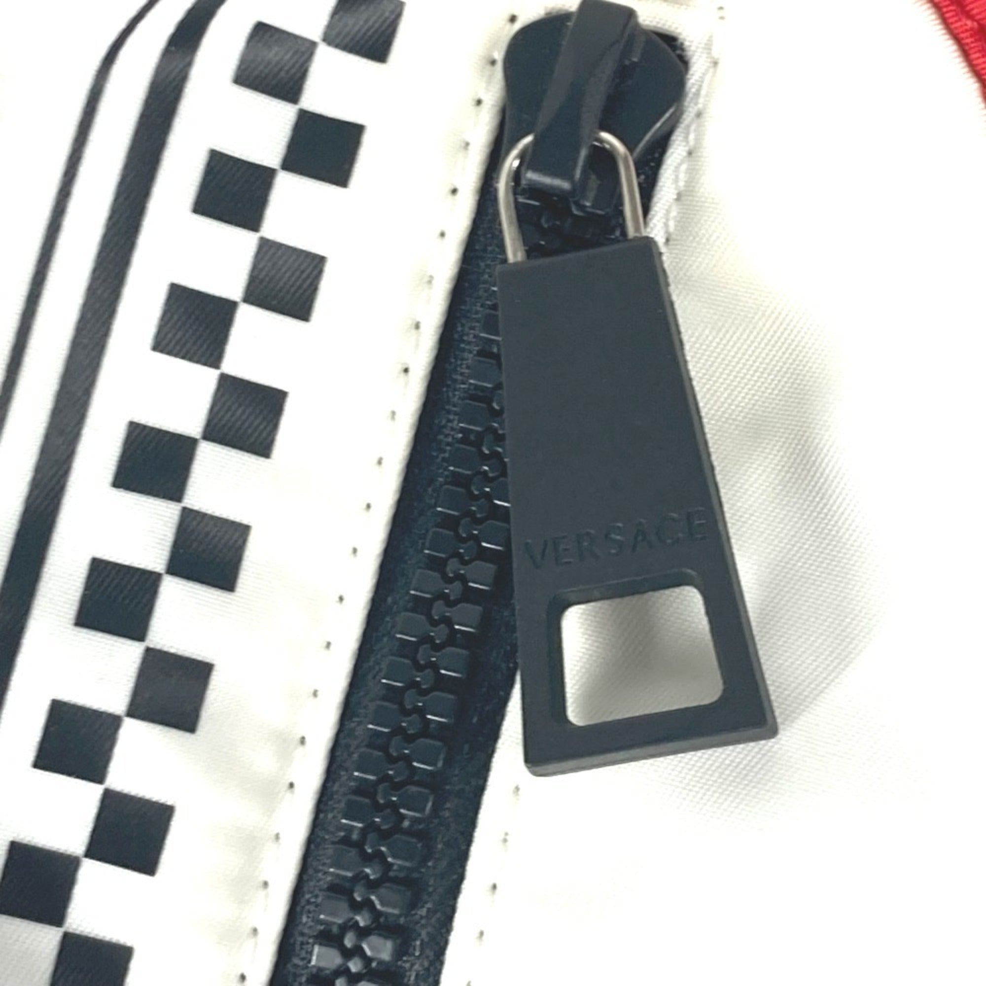 Versace Red Color White Nylon Shoulder Bag Sling Bag (Pre-Owned)