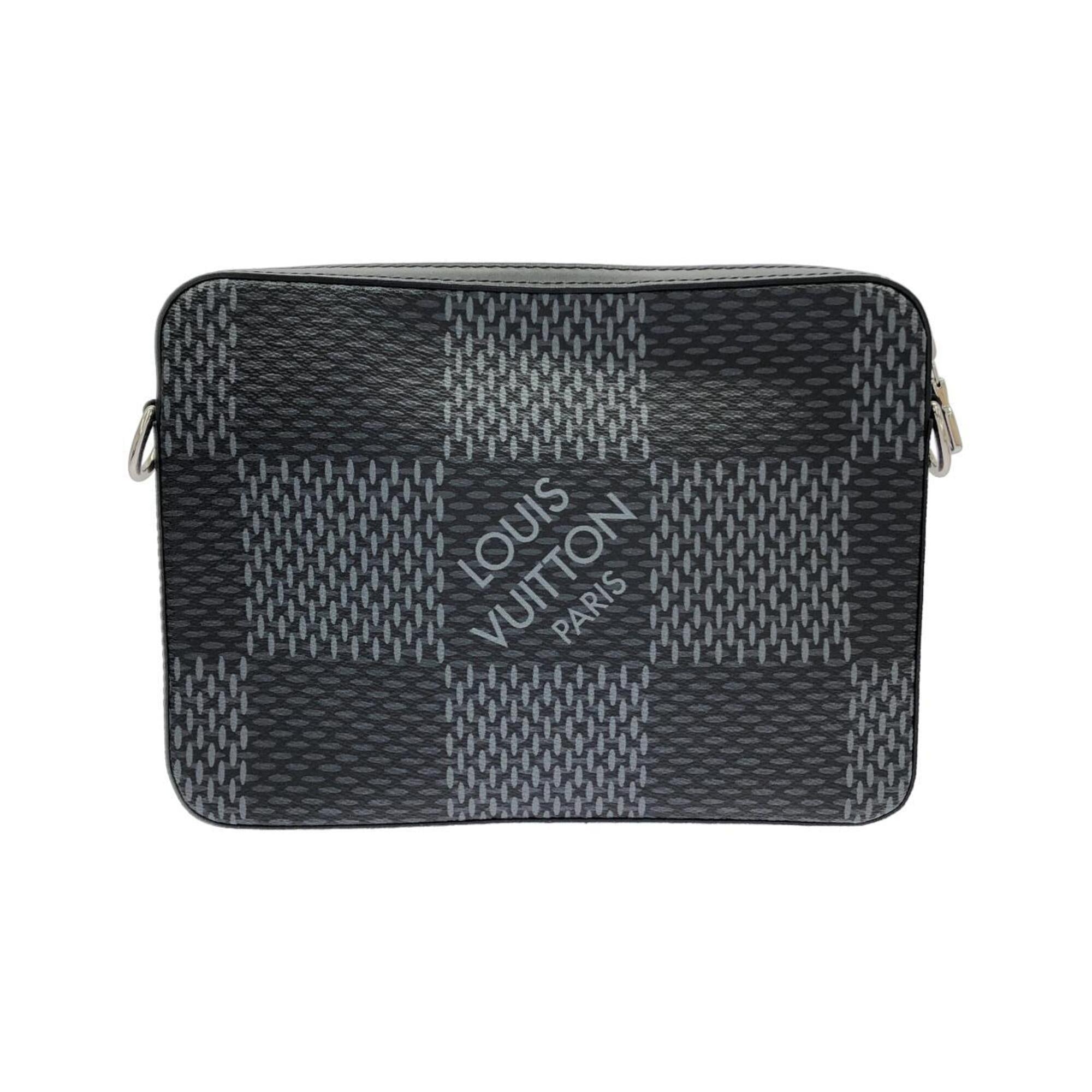 Louis Vuitton Graphite Coated Canvas Pouch Shoulder Bag (Pre-Owned)