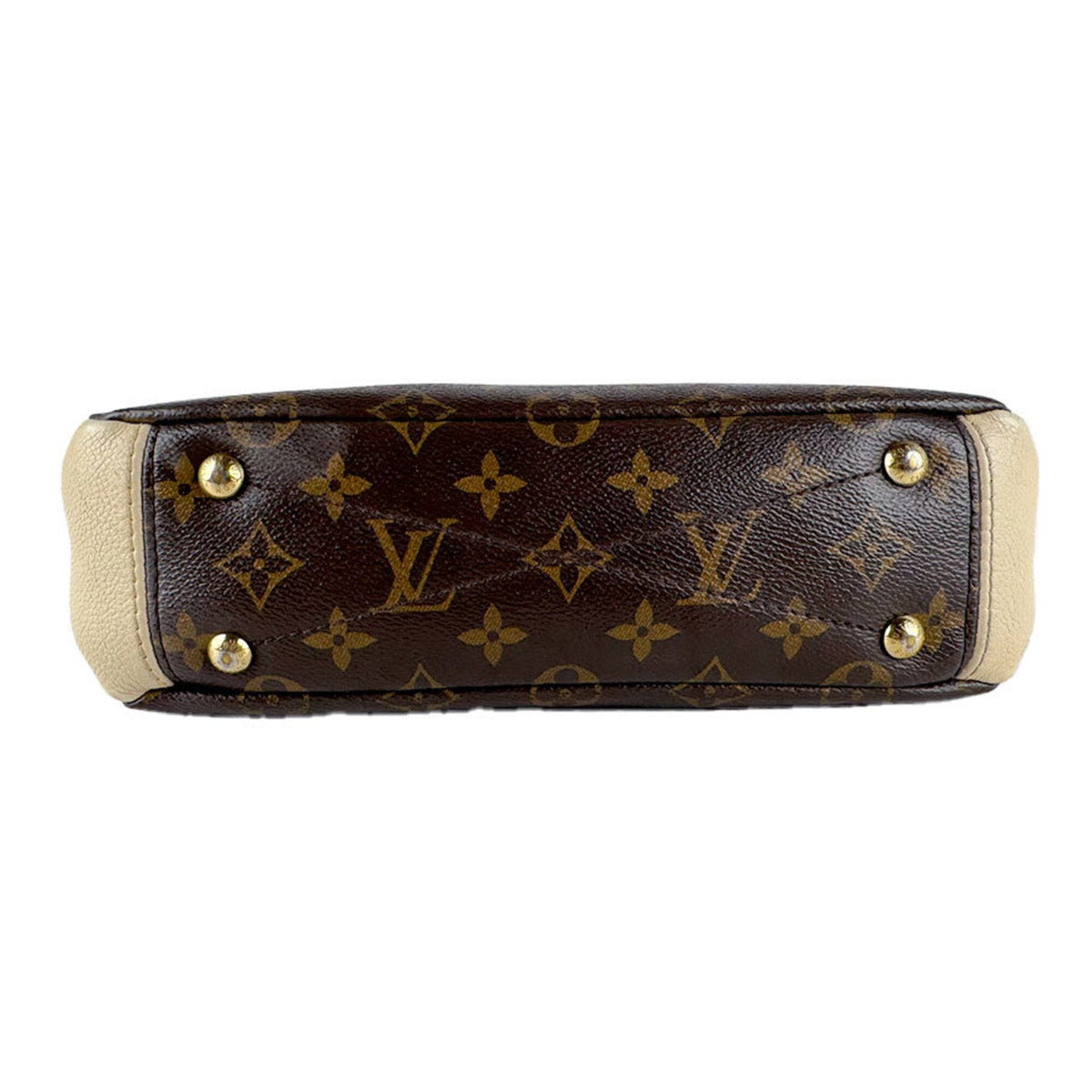 Louis Vuitton Brown Light Beige Monogram Monogram Leather Handbag (Pre-Owned)