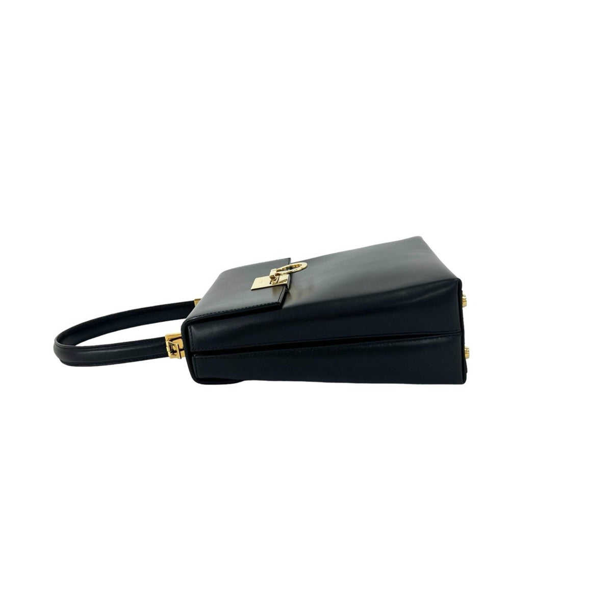 Salvatore Ferragamo Black Leather Handbag Shoulder Bag (Pre-Owned)