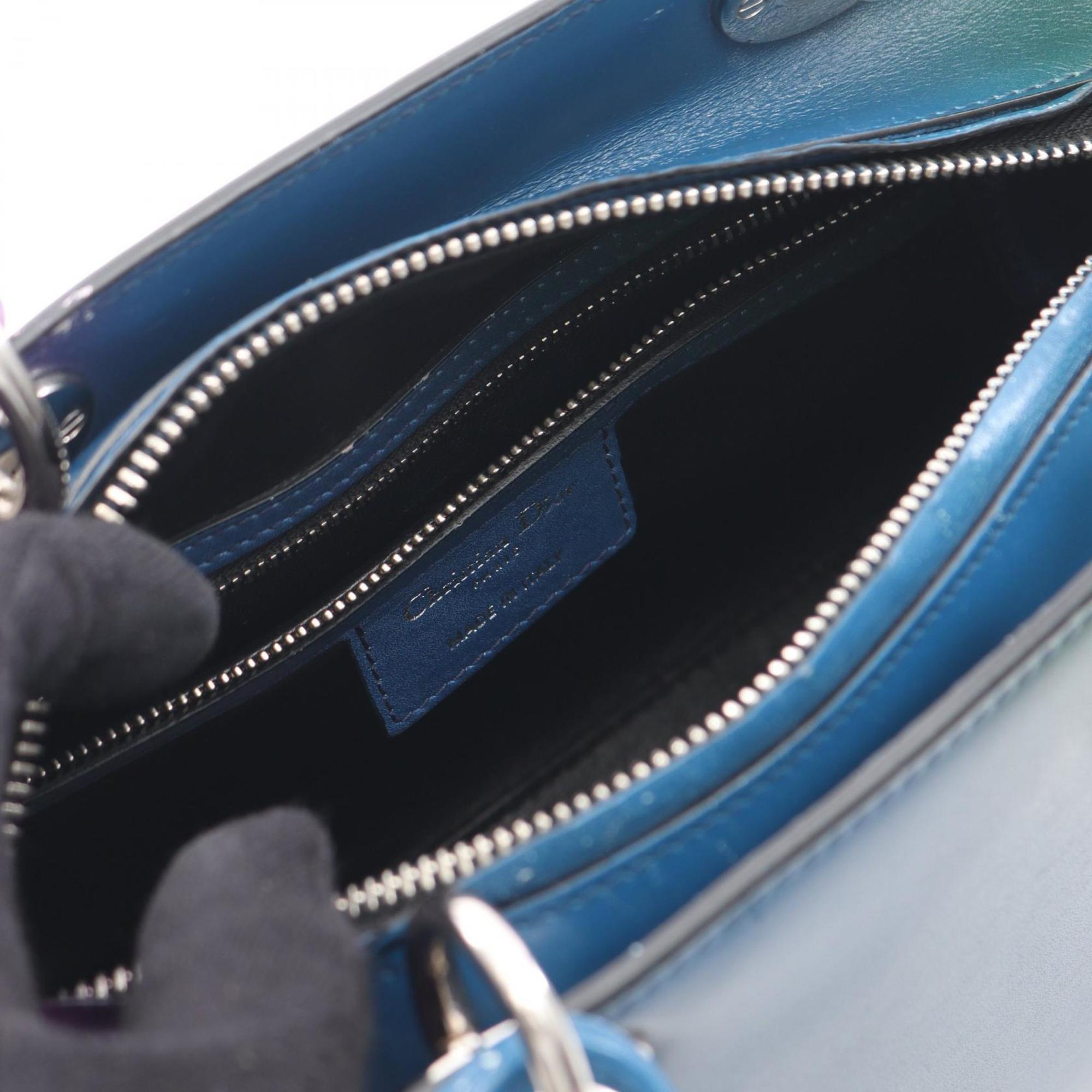 Christian Dior Blue Green Purple Leather Handbag (Pre-Owned)