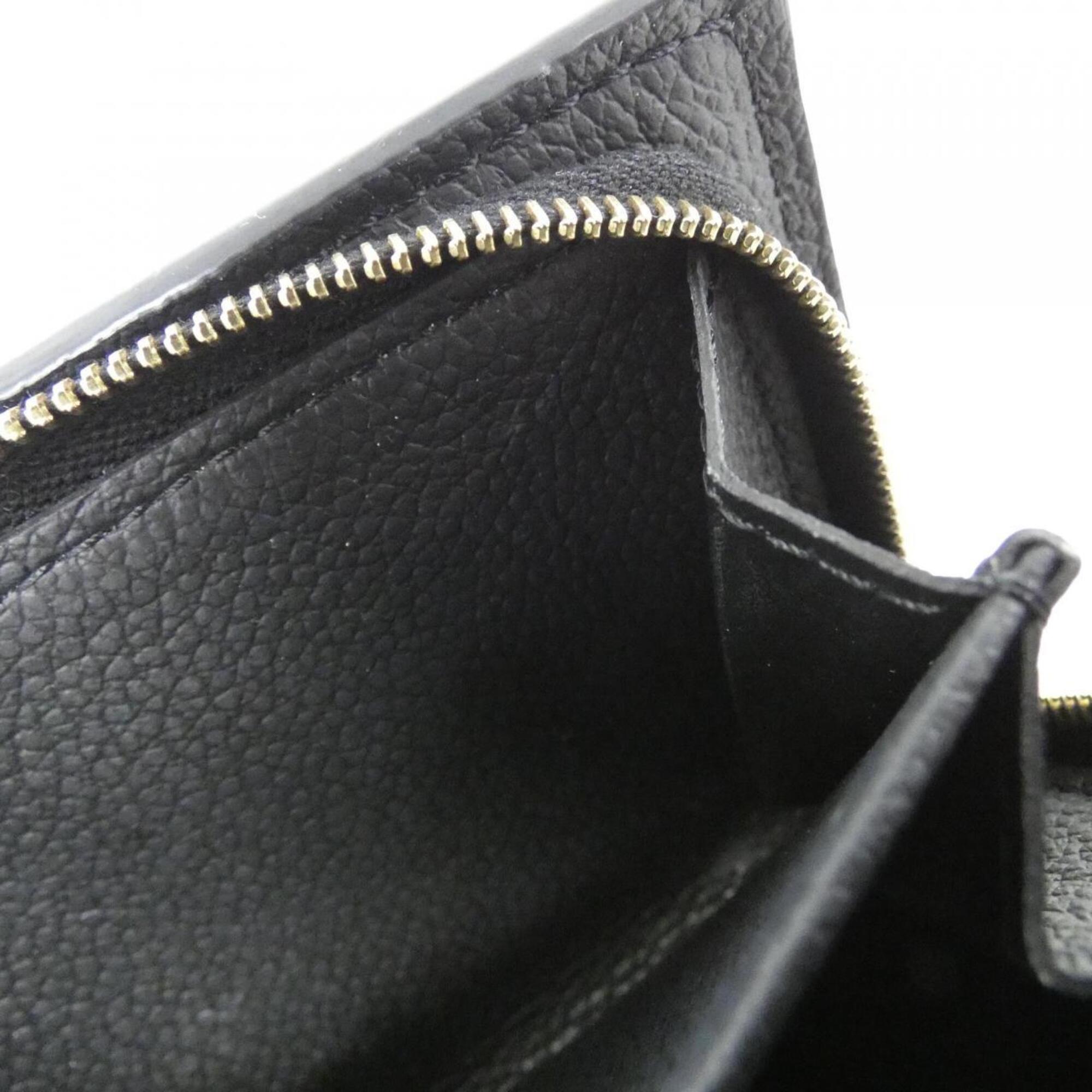 Louis Vuitton Black Leather Wallet (Tri-Fold) (Pre-Owned)