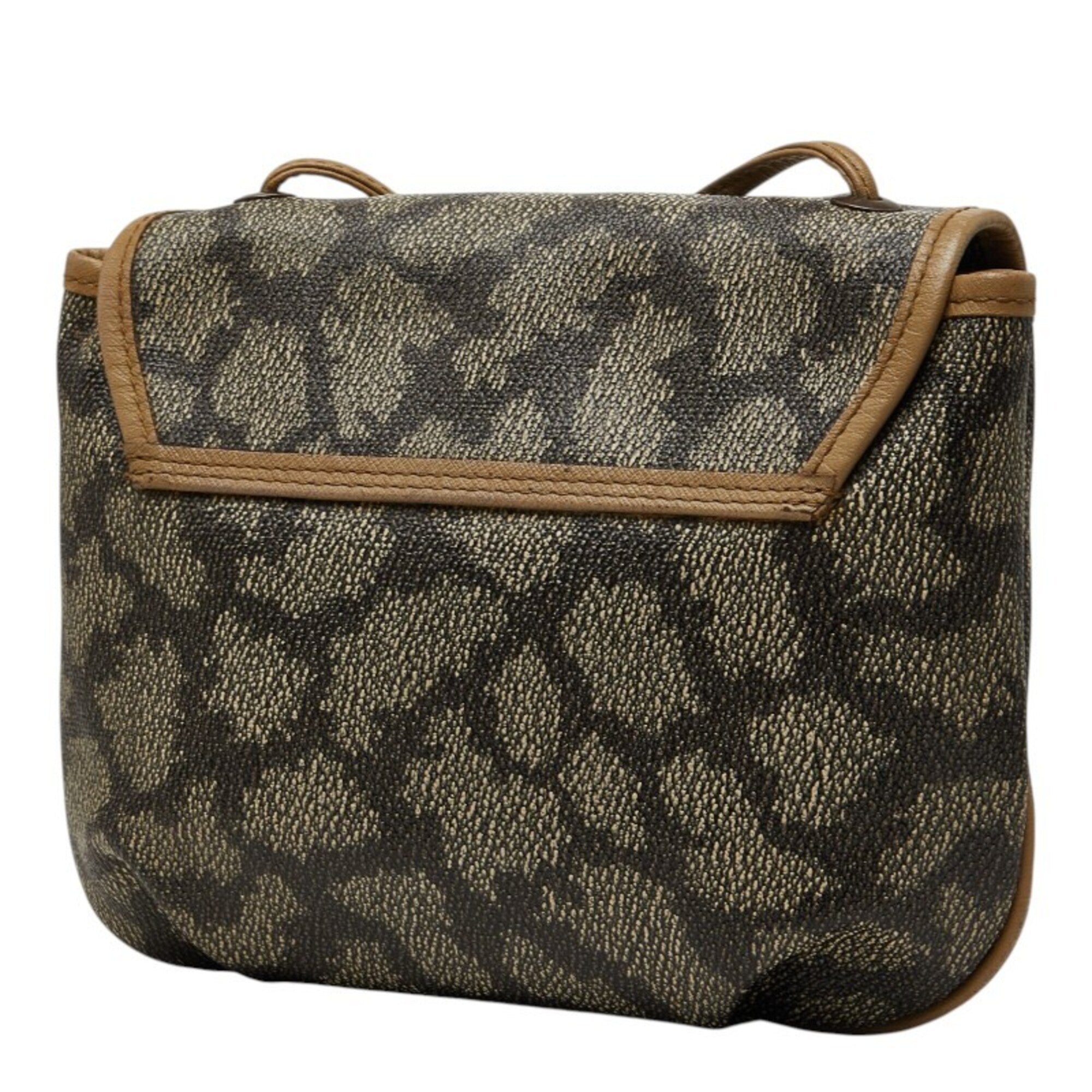 Saint Laurent Beige Brown Pvc Leather Shoulder Bag (Pre-Owned)
