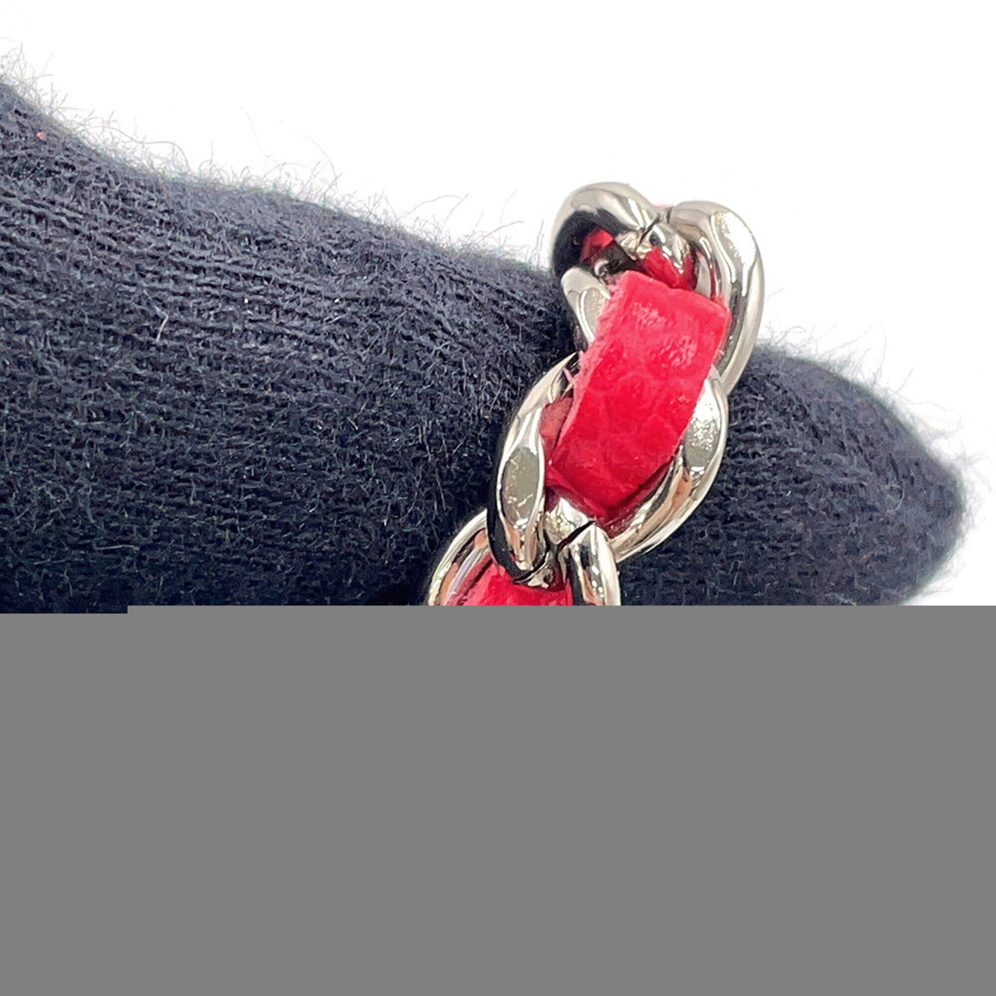 Chanel Red Color Grained Calfskin Chain/Shoulder Wallet (Pre-Owned)