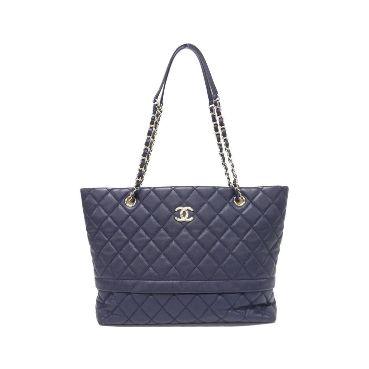 Chanel Navy Grained Calfskin Shoulder Bag (Pre-Owned)