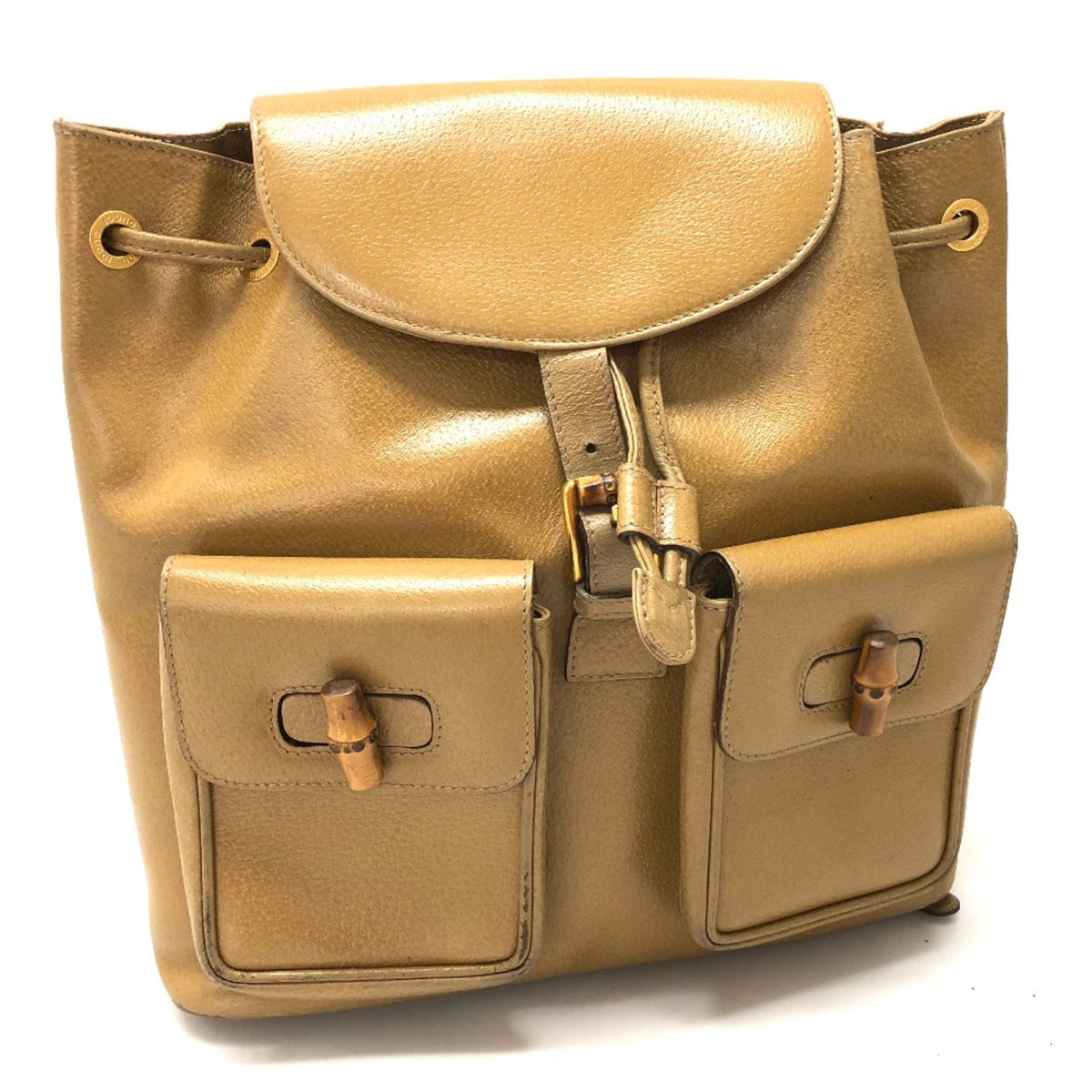 Gucci Beige Leather Backpack (Pre-Owned)