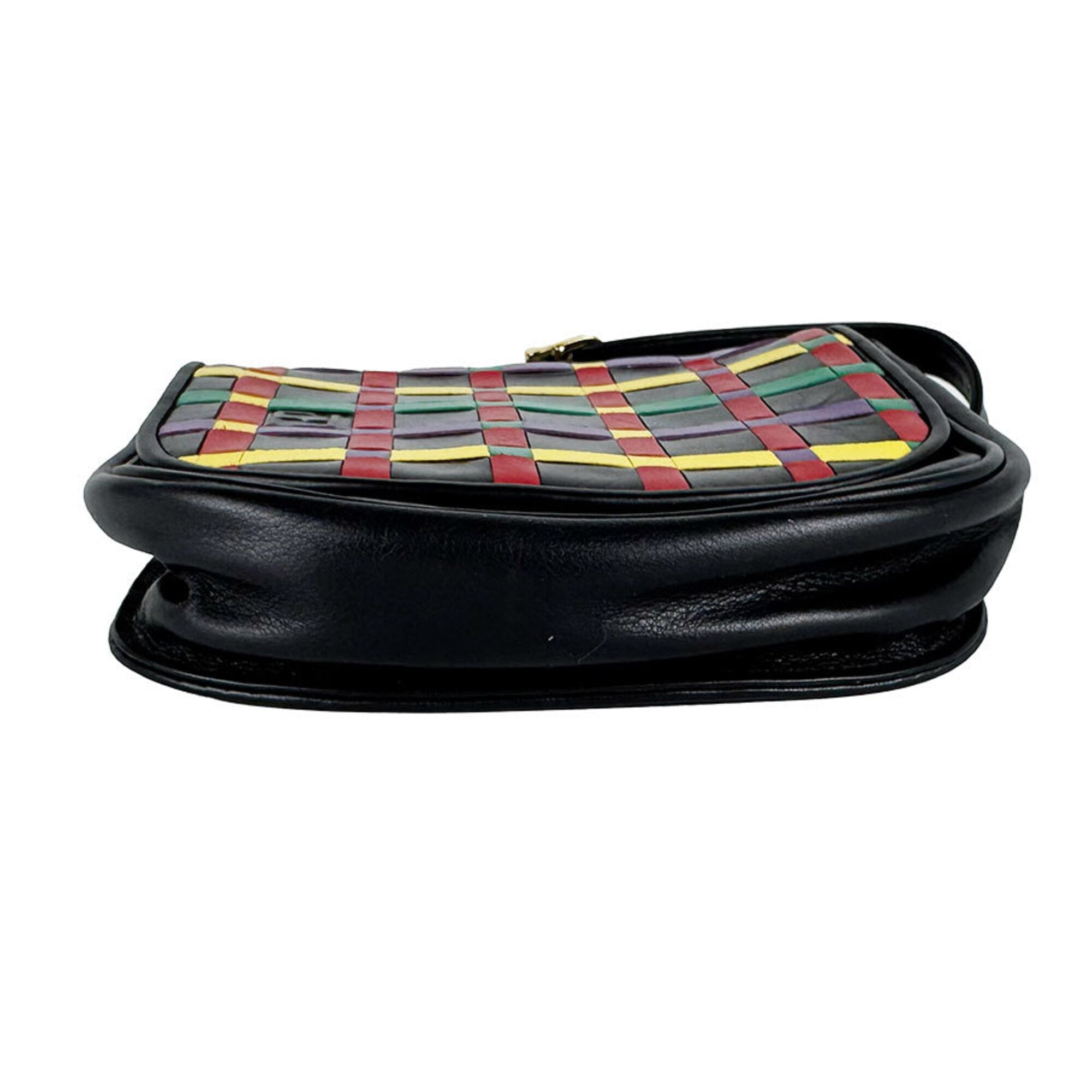 Fendi Black Multi-Color Leather Shoulder Bag (Pre-Owned)