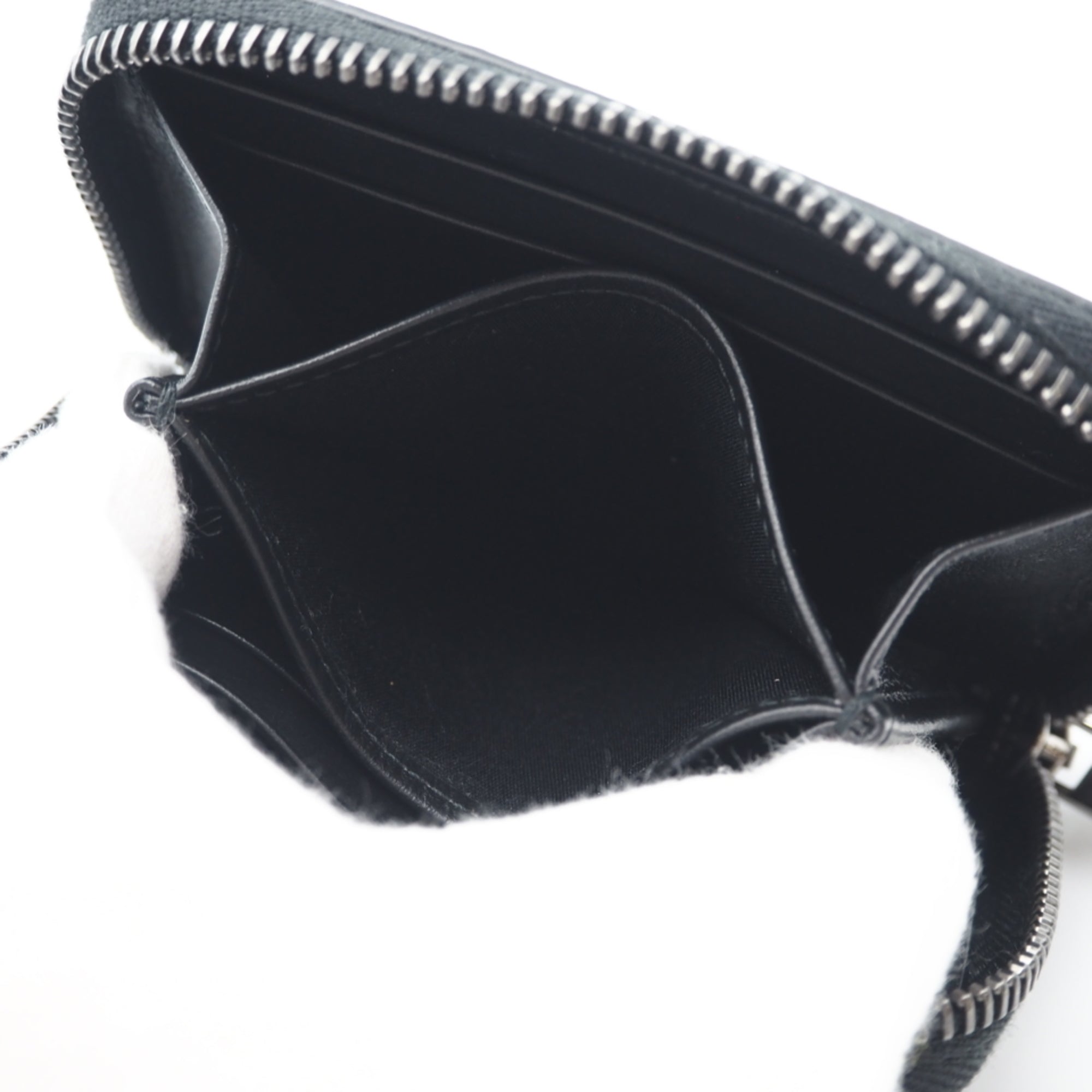 Christian Dior Black Gray Coated Canvas Leather Coin Purse/Coin Case (Pre-Owned)