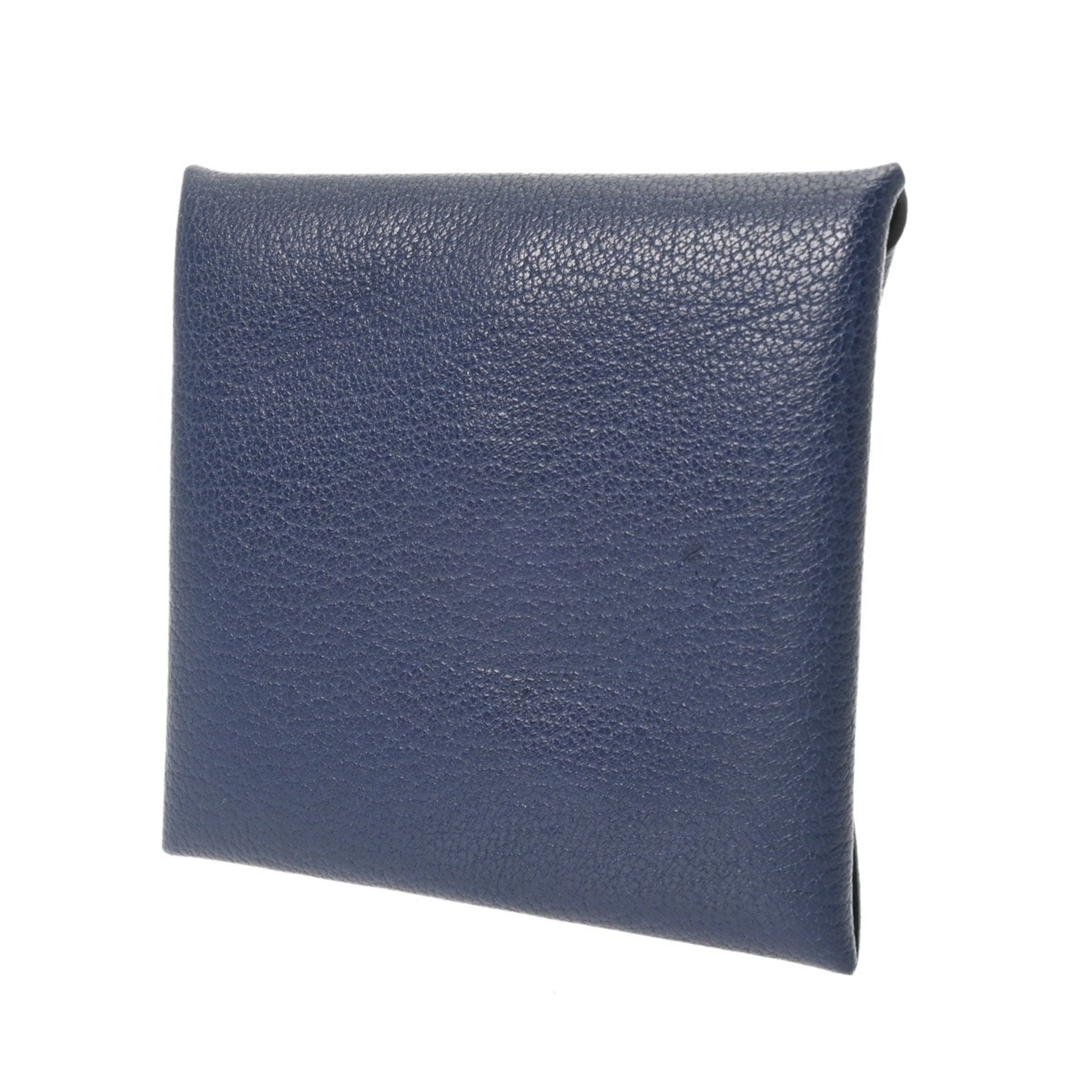 Hermes Blue Evercalf Leather Coin Purse/Coin Case (Pre-Owned)