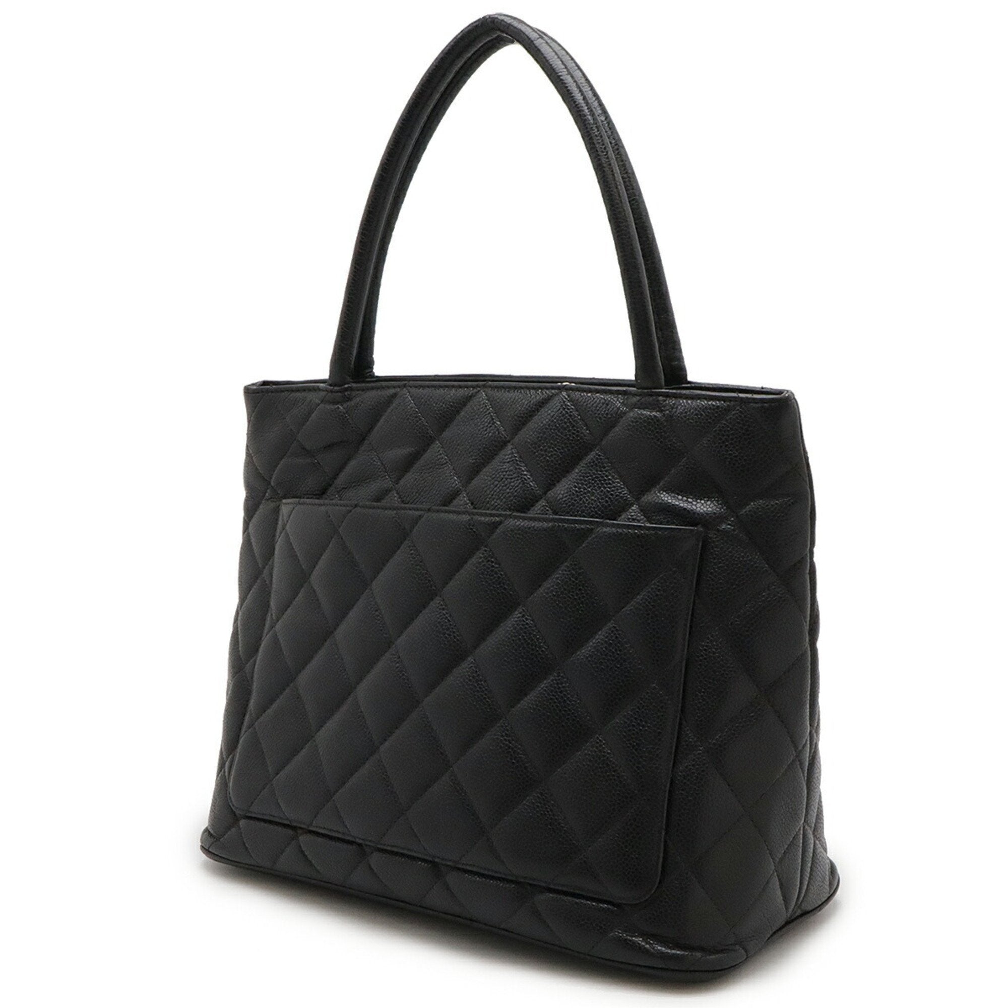 Chanel Black Caviar Leather Shoulder Bag Tote Bag (Pre-Owned)