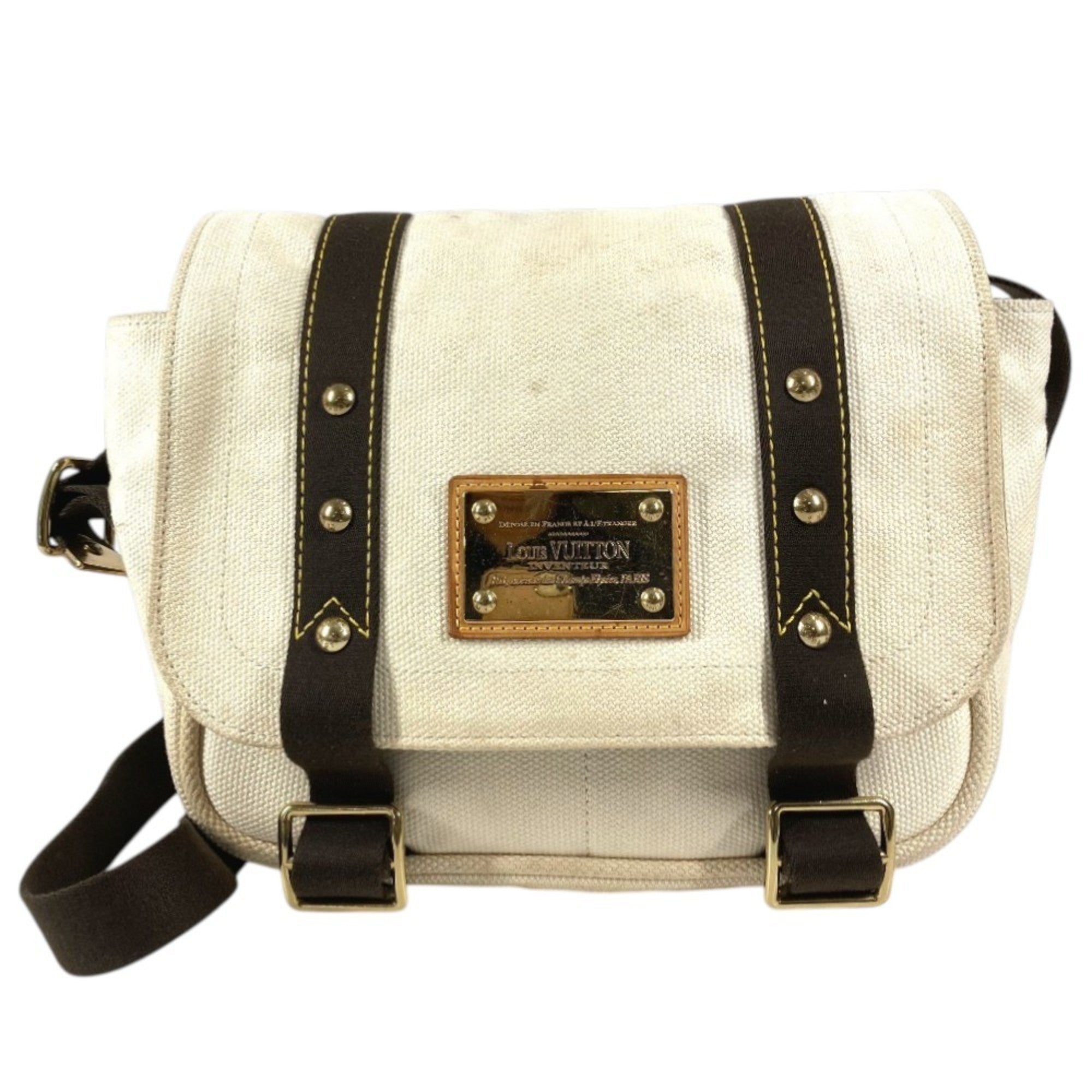 Louis Vuitton Ecru White Canvas Shoulder Bag (Pre-Owned)
