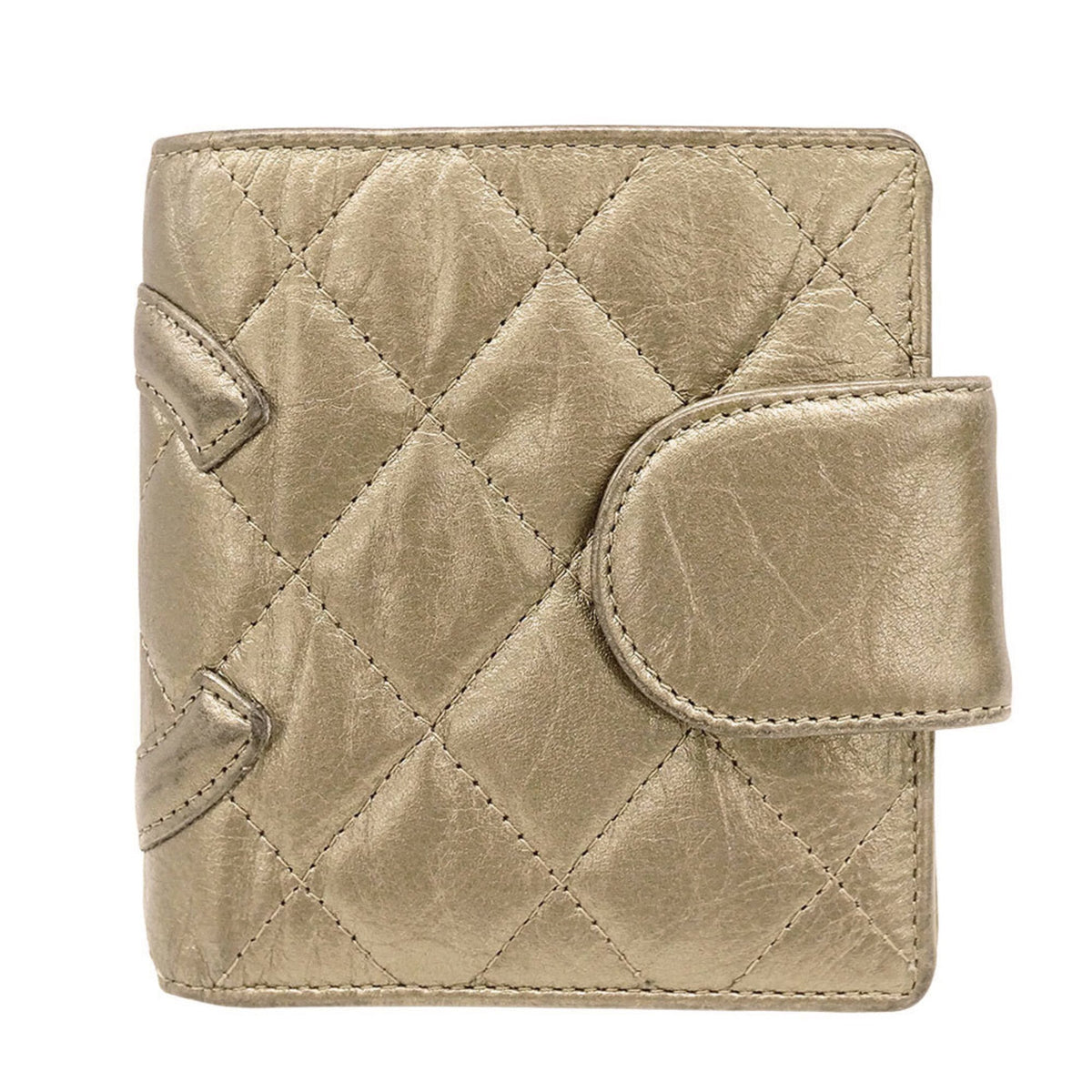 Chanel Gold Leather Wallet (Bi-Fold) (Pre-Owned)