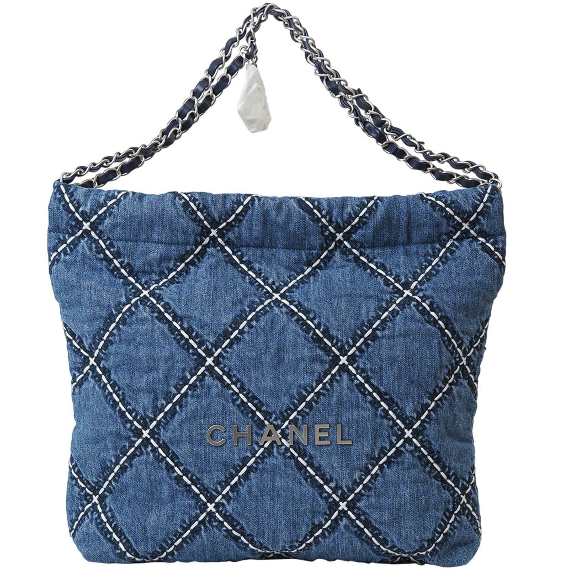 Chanel Blue Cotton Handbag (Pre-Owned)
