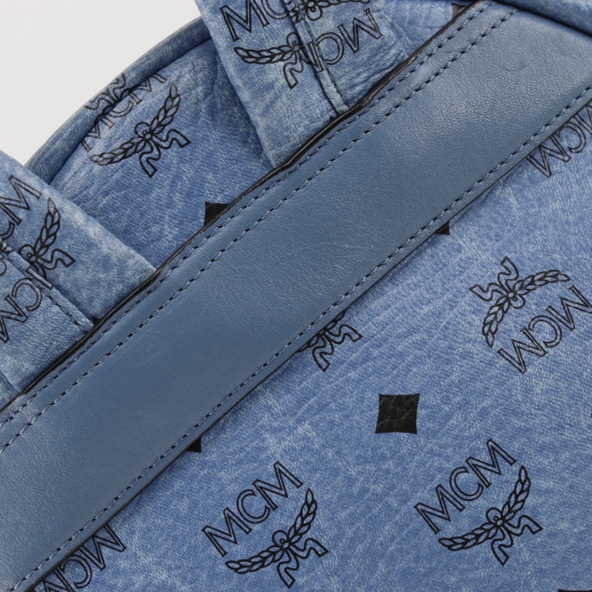 Mcm Light Blue Leather Backpack (Pre-Owned)