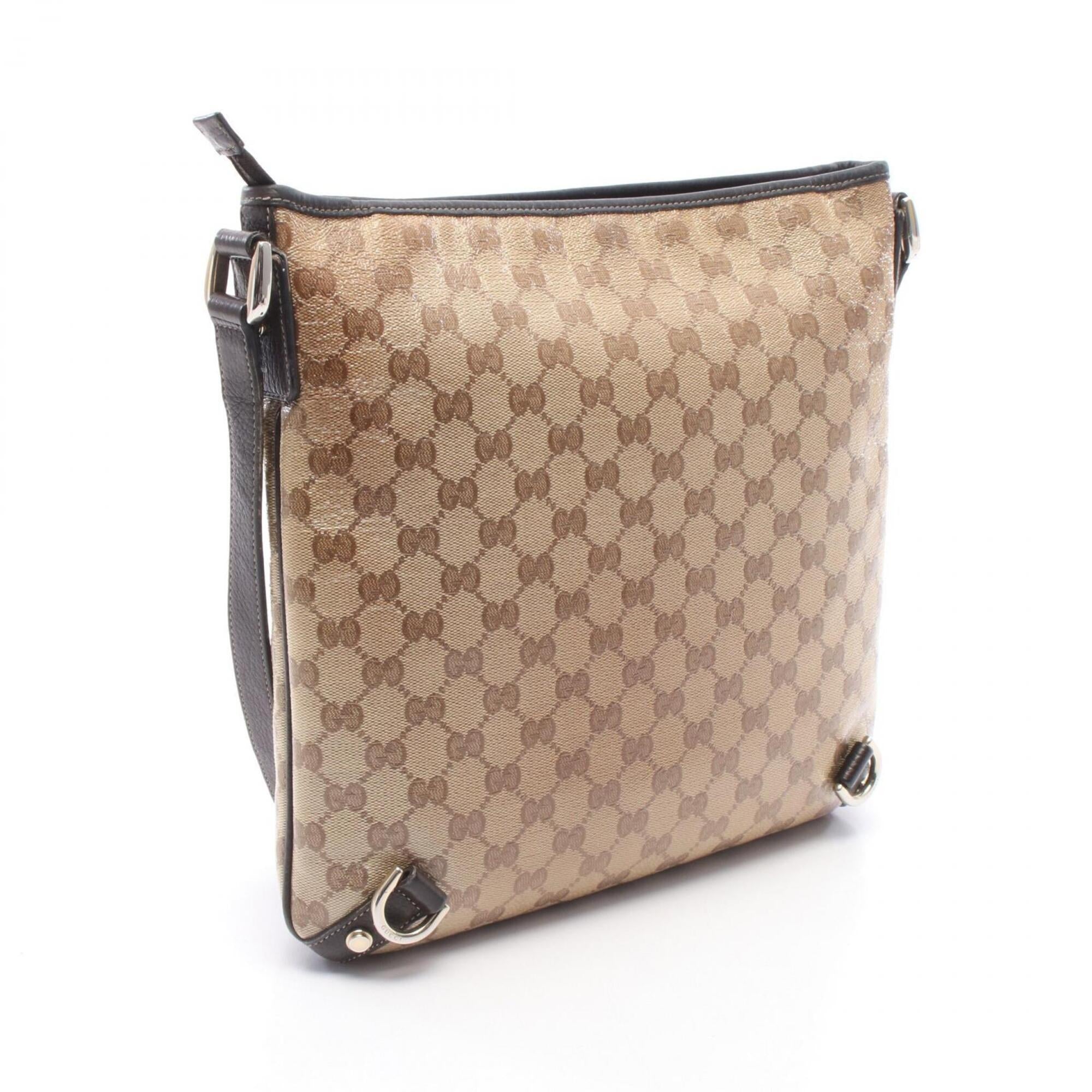 Gucci Beige Brown Pvc Leather Handbag Shoulder Bag (Pre-Owned)