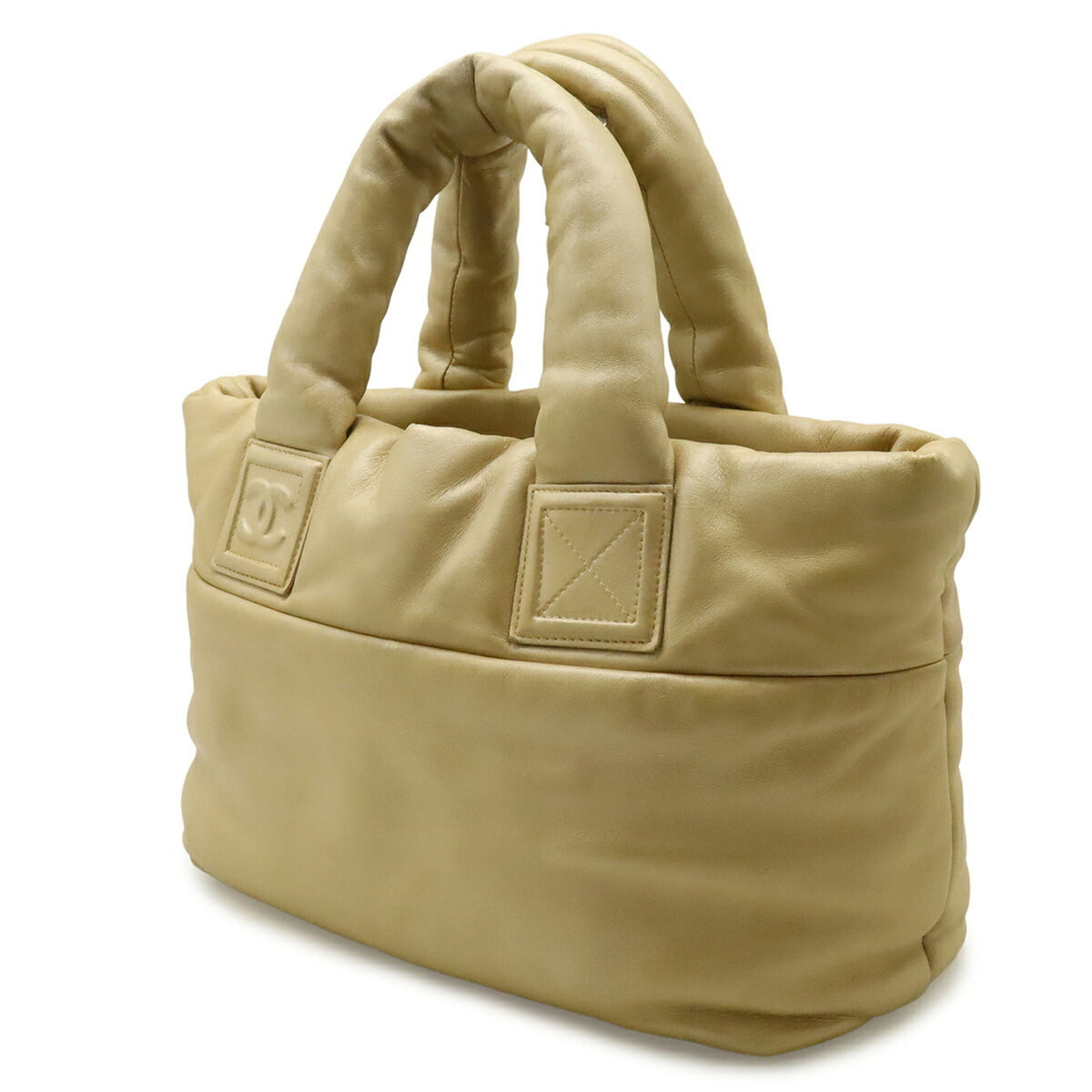 Chanel Gold Leather Handbag Tote Bag (Pre-Owned)