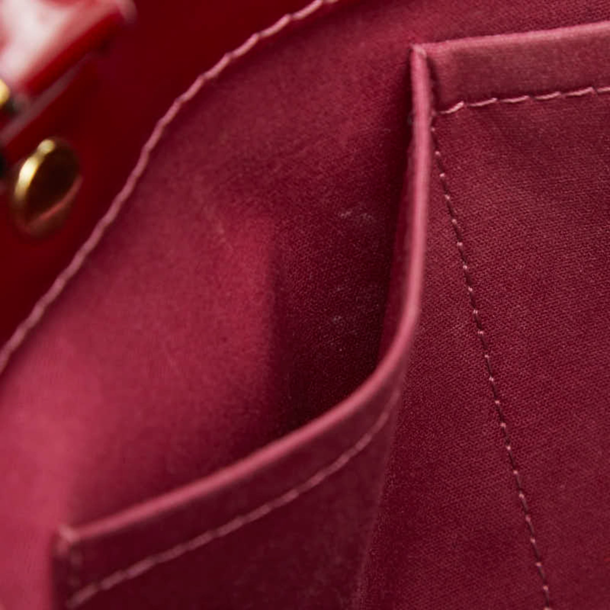 Louis Vuitton Indian Rose Red Color Patent Leather Handbag Shoulder Bag (Pre-Owned)