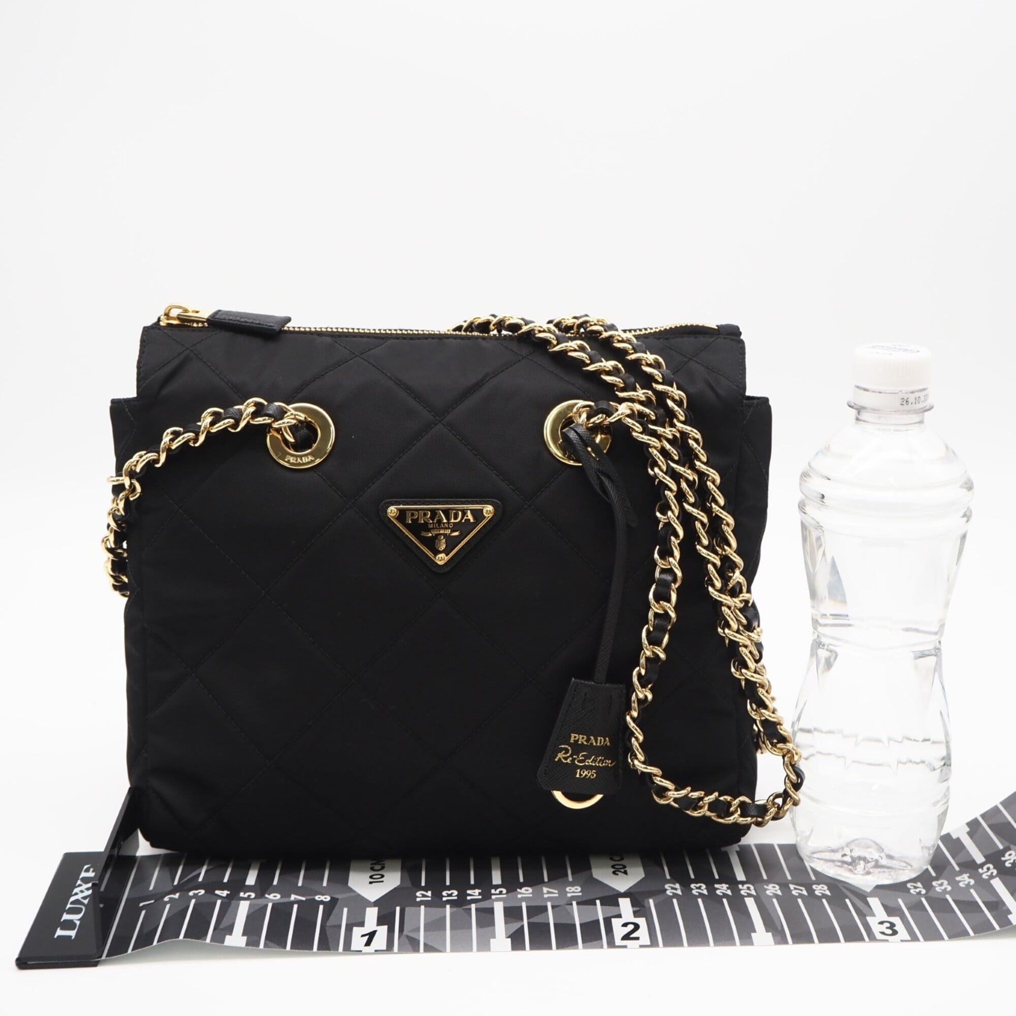 Prada Saffiano Black Nero Nylon Saffiano Shoulder Bag (Pre-Owned)