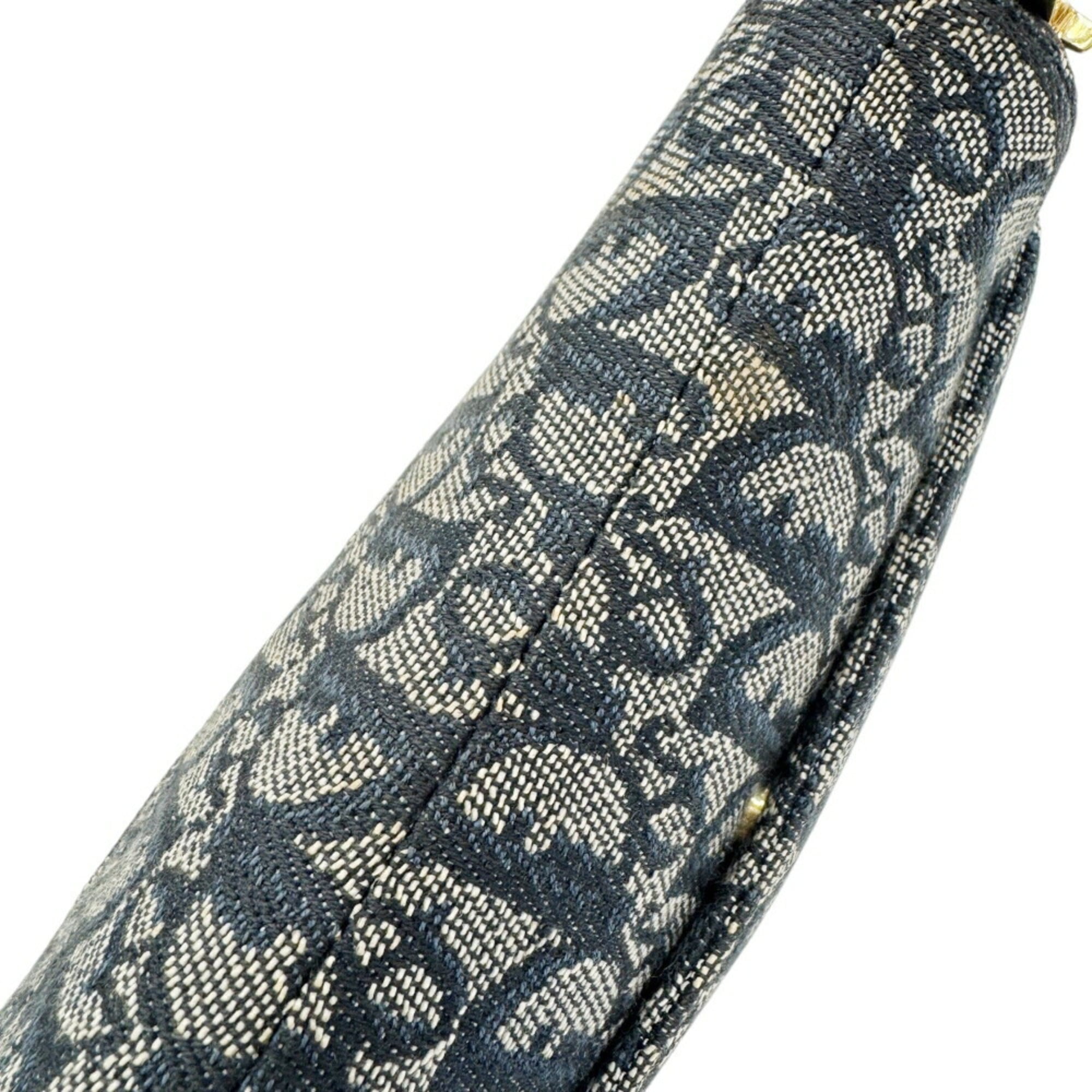Christian Dior Navy Canvas Saddle Bag Shoulder Bag (Pre-Owned)