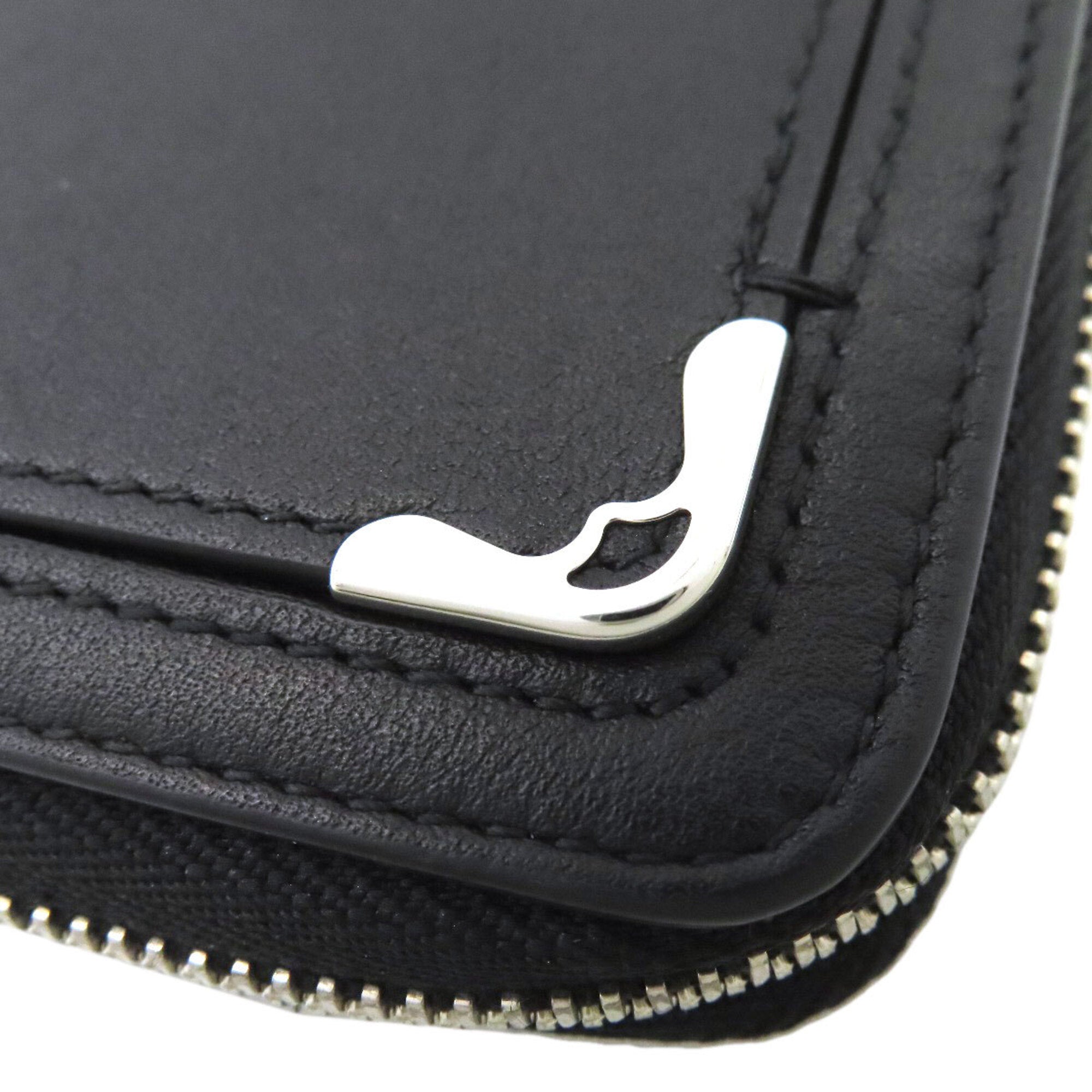 Cartier Must Black Leather Long Wallet (Bi-Fold) (Pre-Owned)