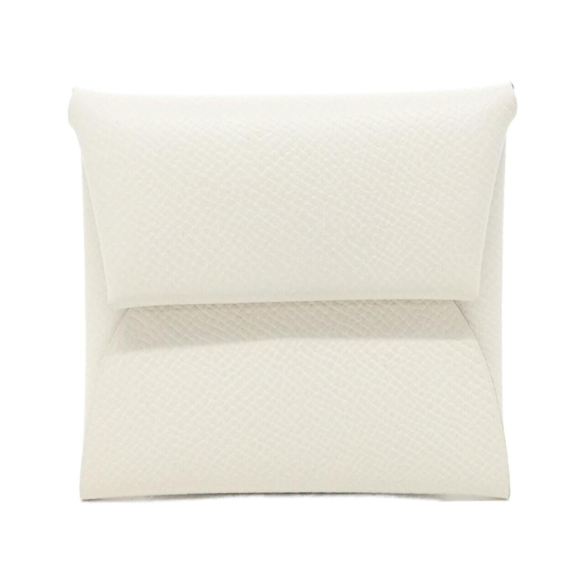 Hermes White Epsom Leather Coin Purse/Coin Case (Pre-Owned)