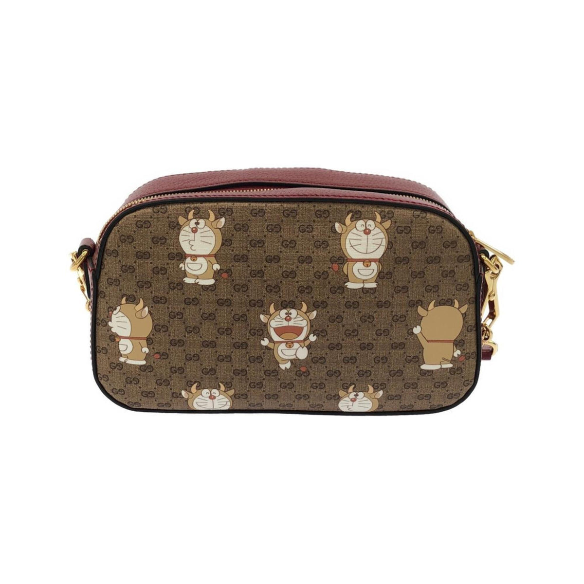 Gucci Beige Cherry Red Gg Supreme Leather Shoulder Bag (Pre-Owned)