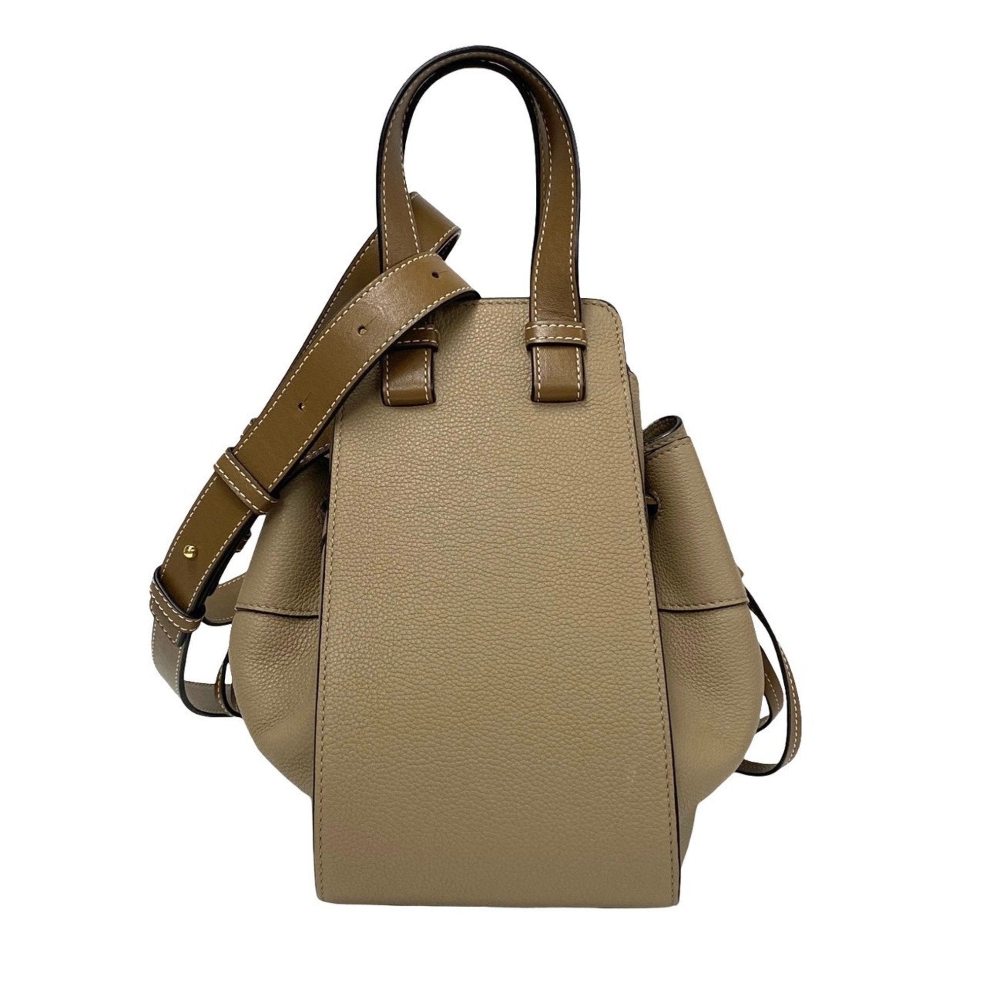 Loewe Hammock Beige Leather Handbag Shoulder Bag (Pre-Owned)