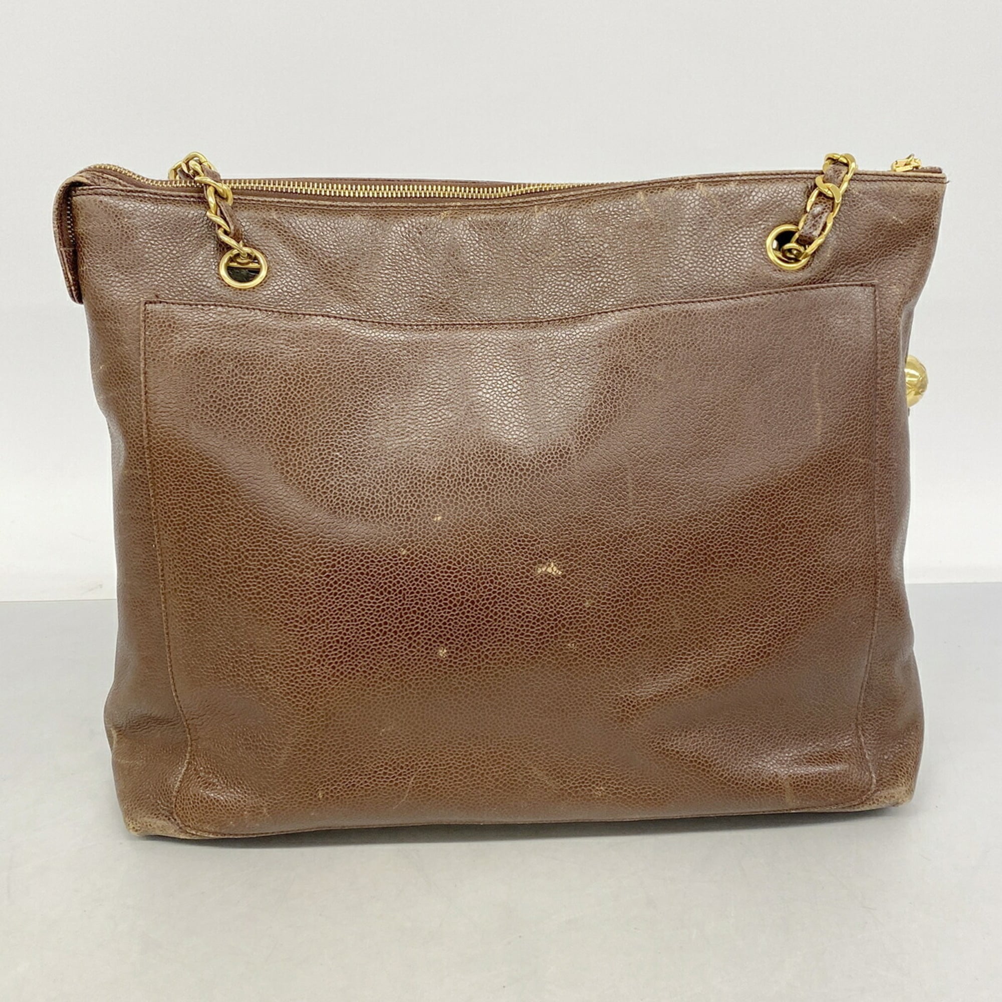 Chanel Brown Grained Calfskin Tote Bag (Pre-Owned)
