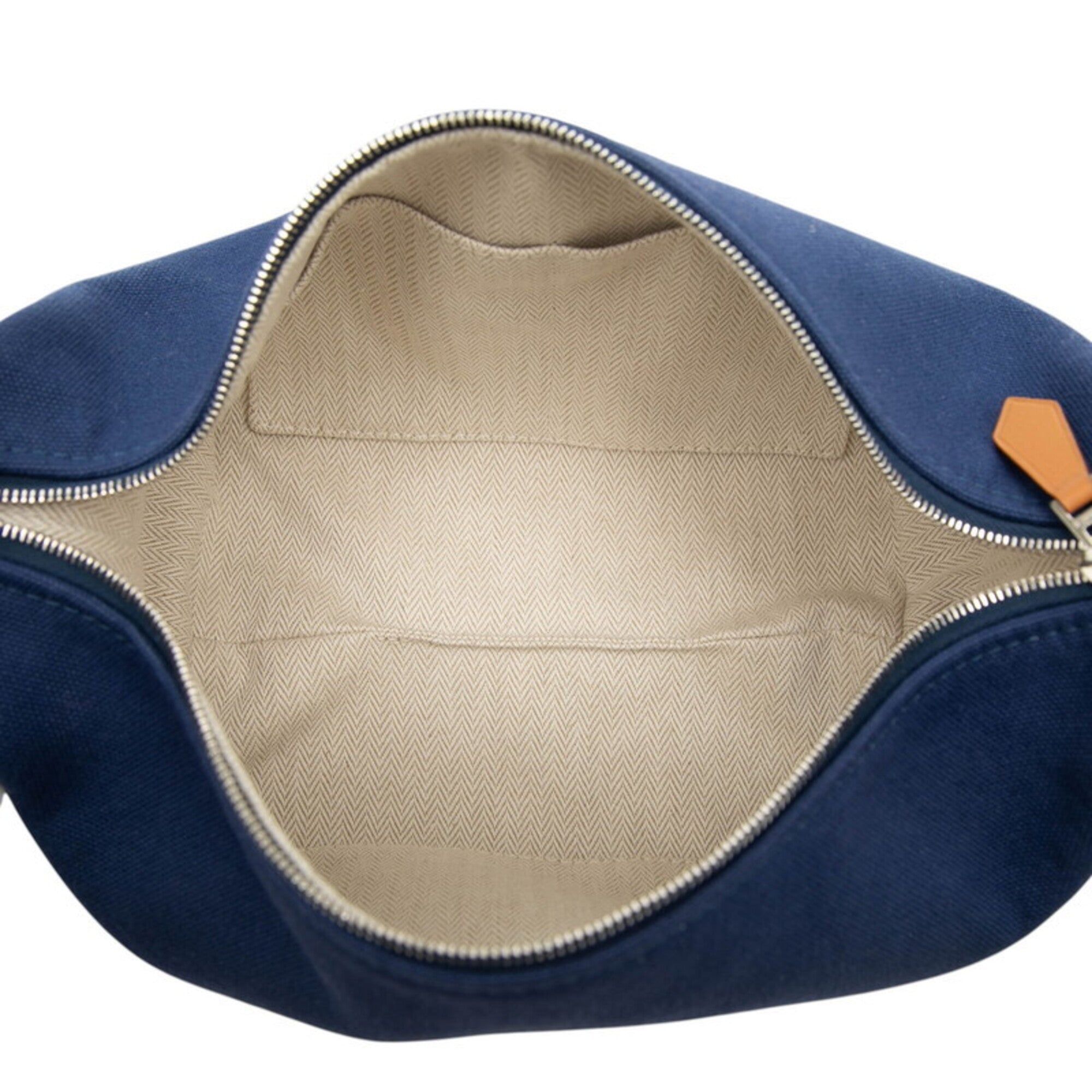 Hermes Black Green Navy Cotton Handbag (Pre-Owned)