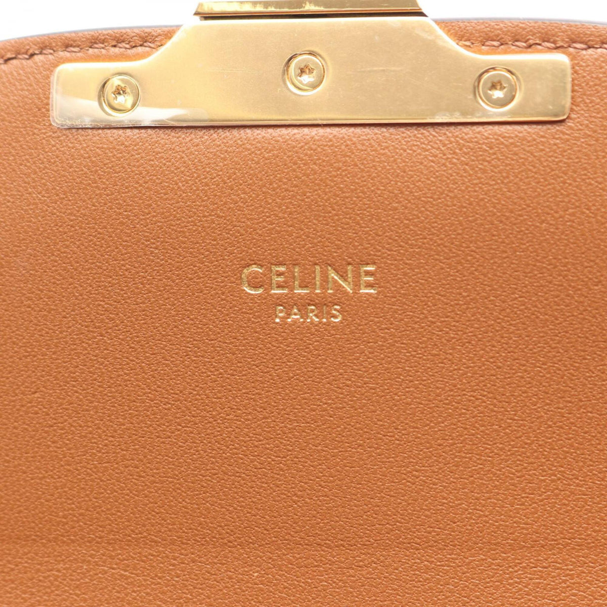 Celine Beige Brown White Coated Canvas Leather Handbag Shoulder Bag (Pre-Owned)