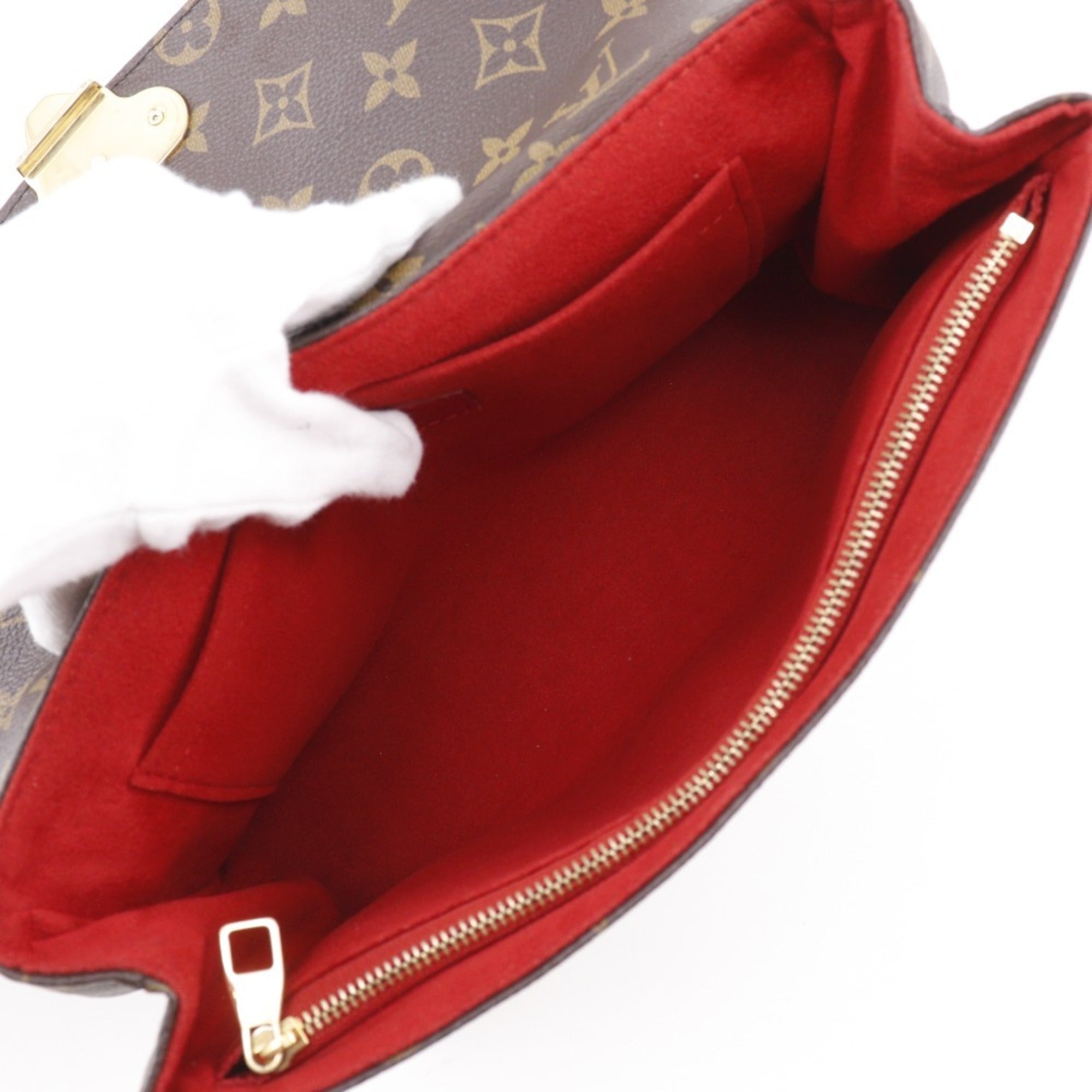 Louis Vuitton Monogram Brown Cerise Red Color Monogram Shoulder Bag (Pre-Owned)