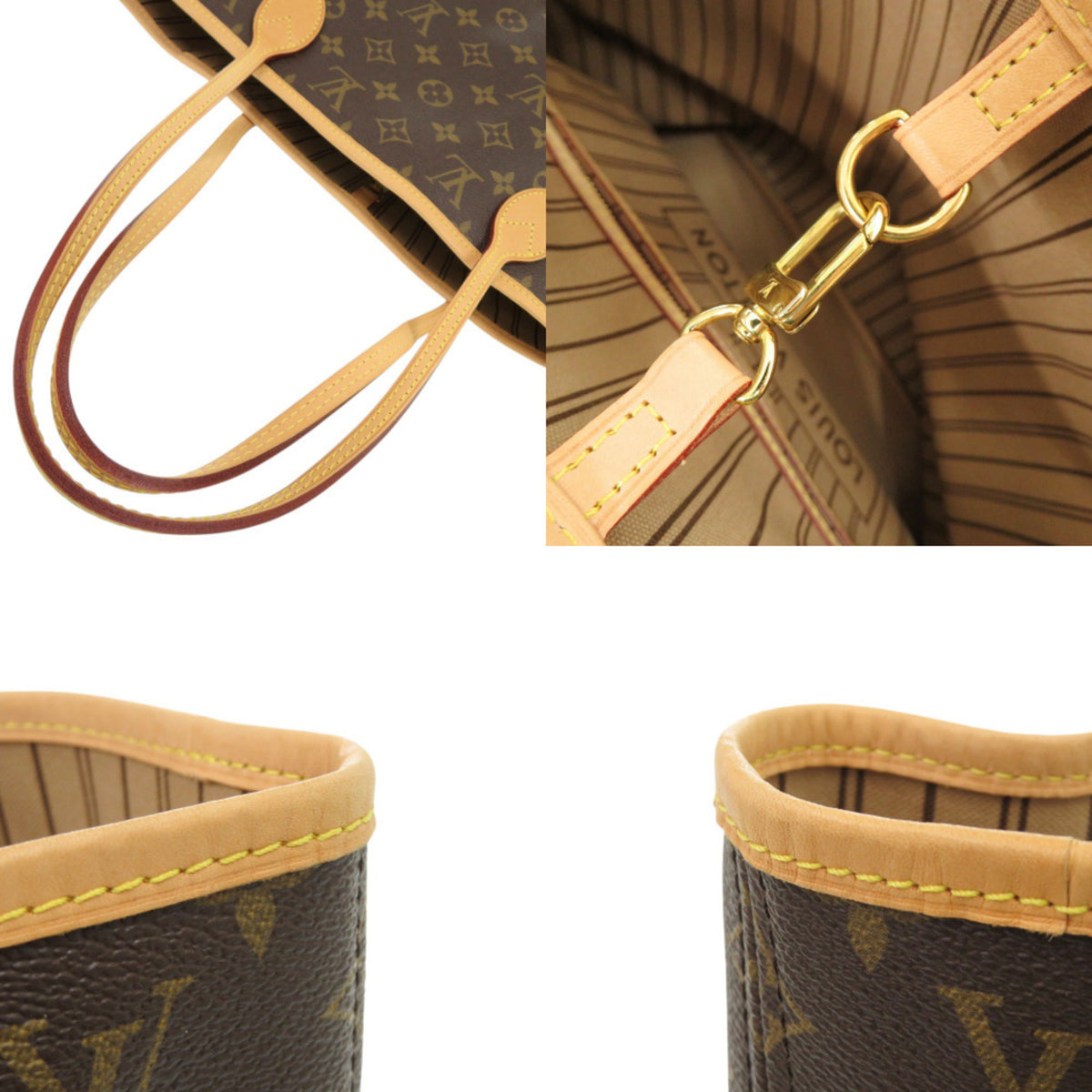 Louis Vuitton Brown Monogram Handbag Pouch Tote Bag (Pre-Owned)