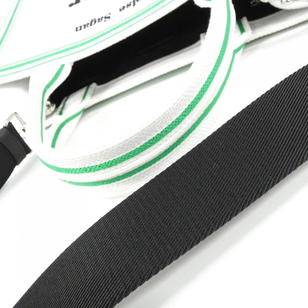 Christian Dior Green White Canvas Handbag (Pre-Owned)