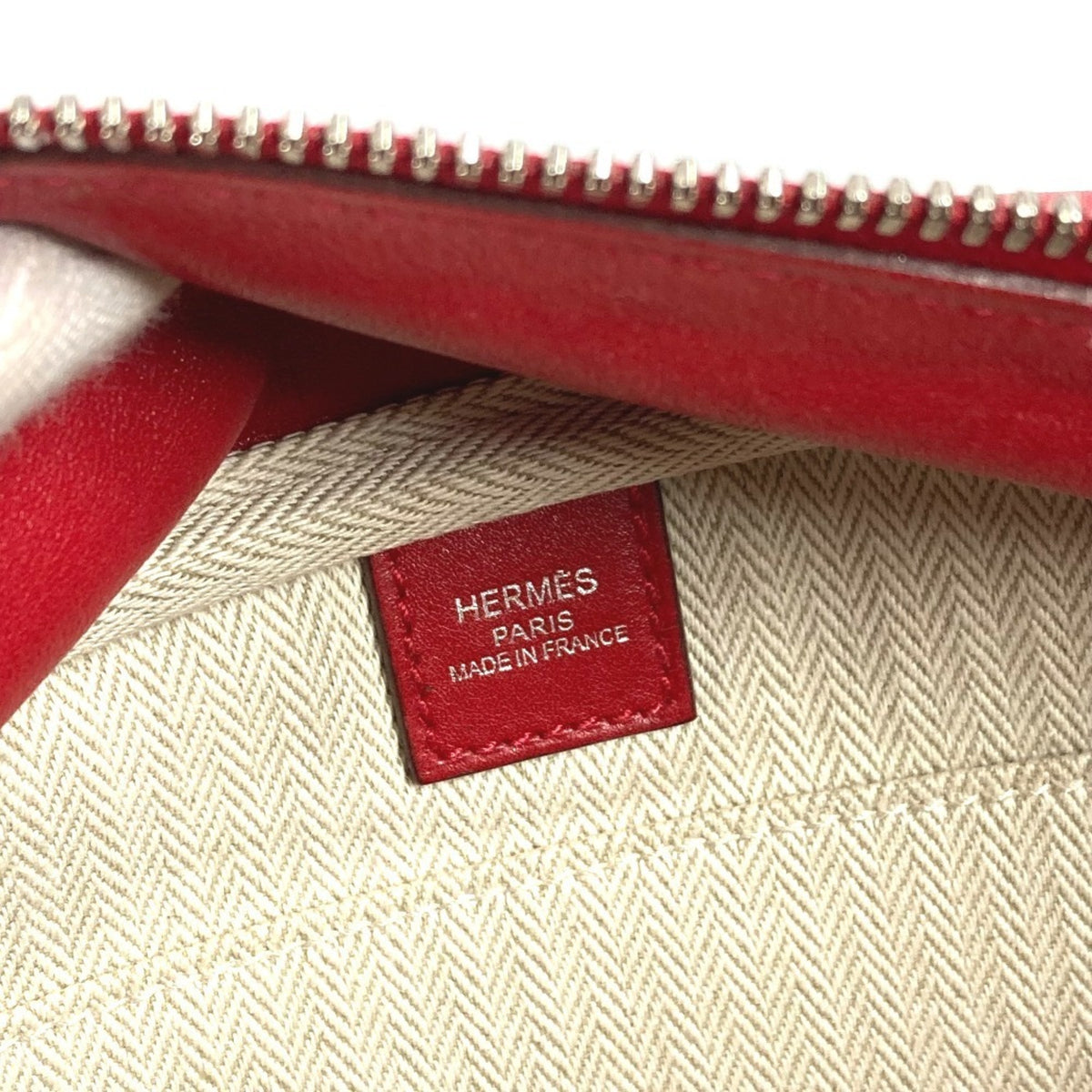 Hermes Red Color Leather Pochette Shoulder Bag (Pre-Owned)