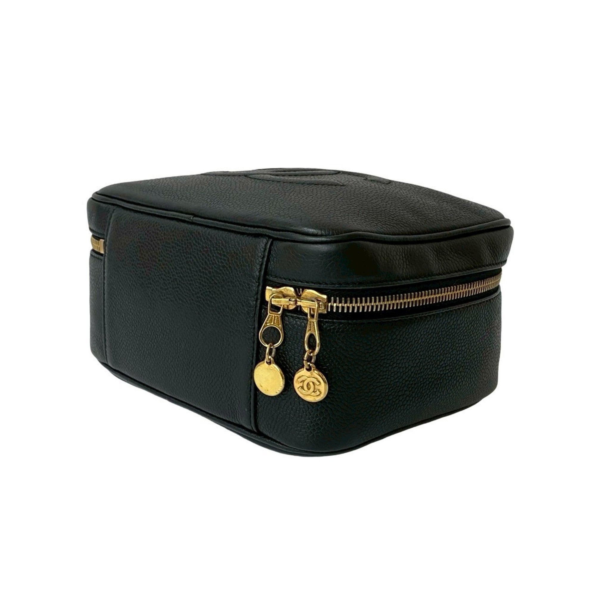 Chanel Black Grained Calfskin Handbag Shoulder Bag (Pre-Owned)