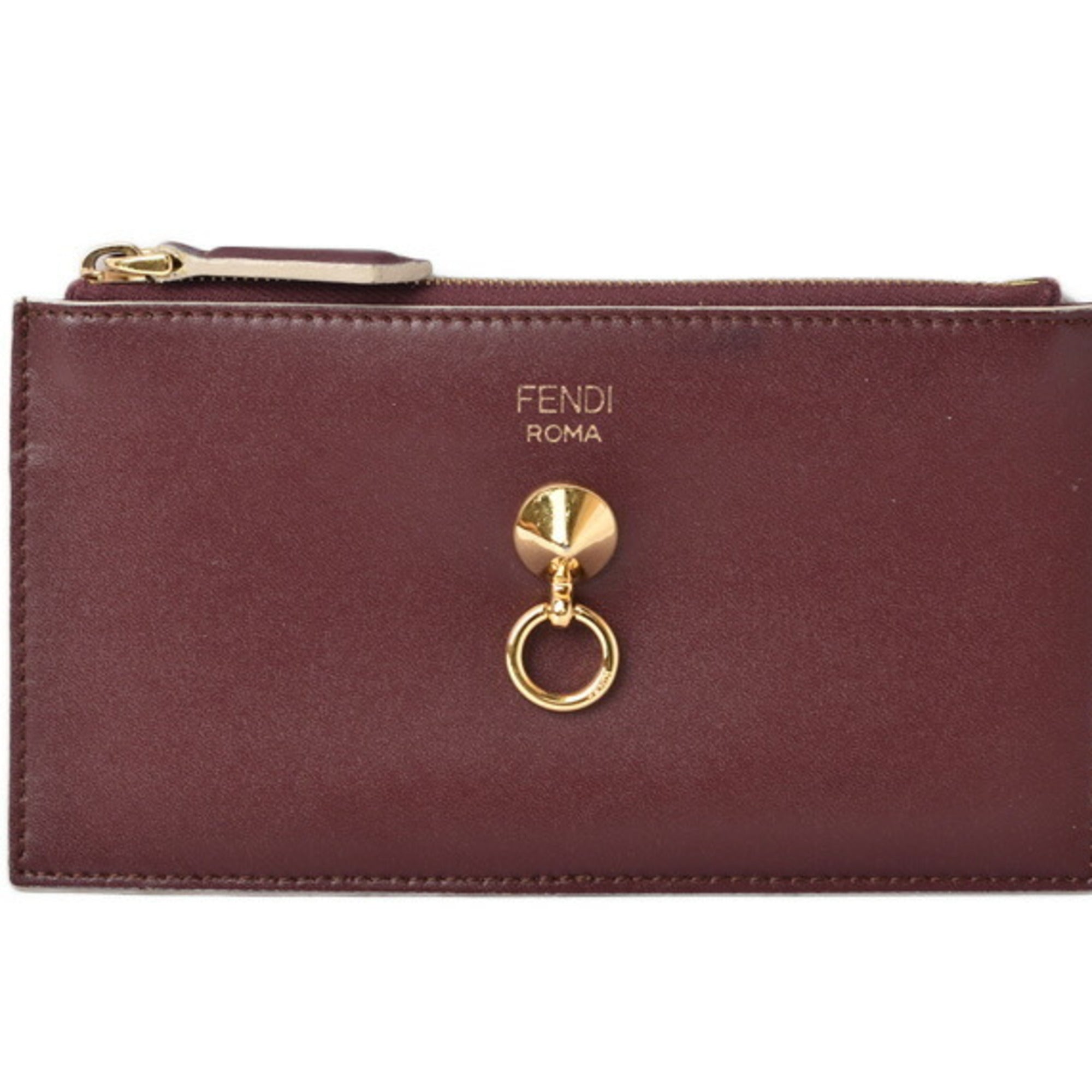 Fendi Brown Leather Coin Purse/Coin Case (Pre-Owned)