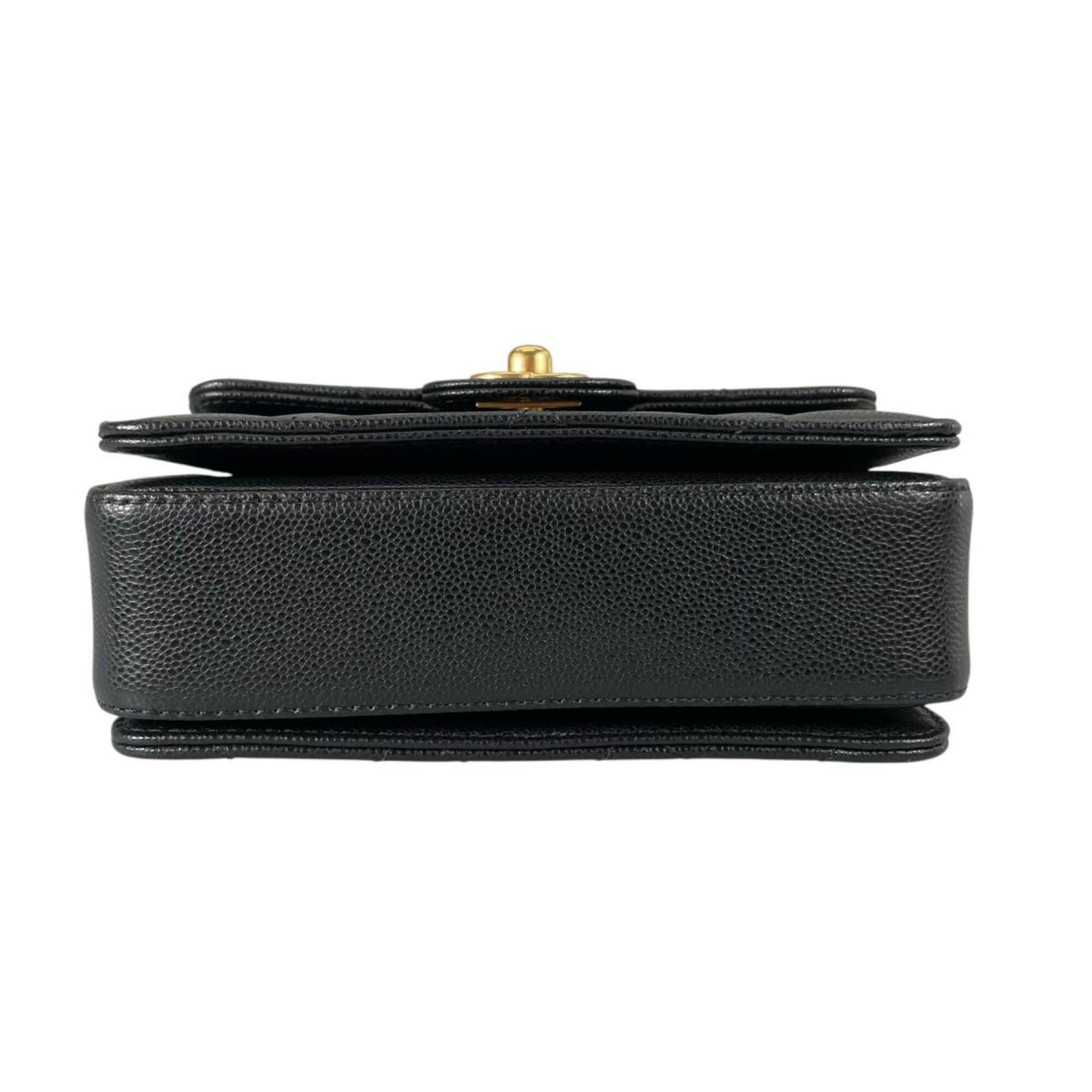 Chanel Matelasse Black Leather Handbag Shoulder Bag (Pre-Owned)